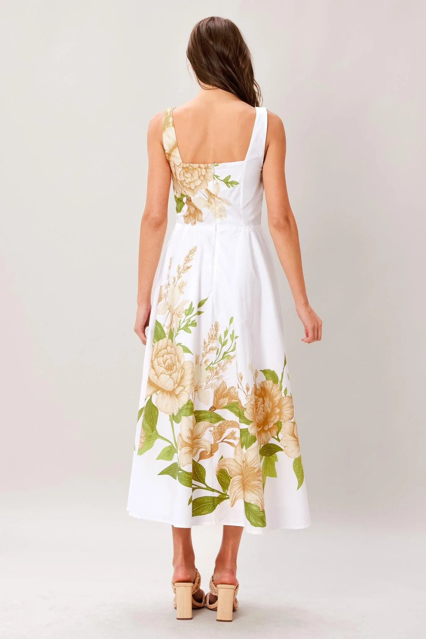 IVORY BOTANICA FLORAL MIDI DRESS - Image 2
