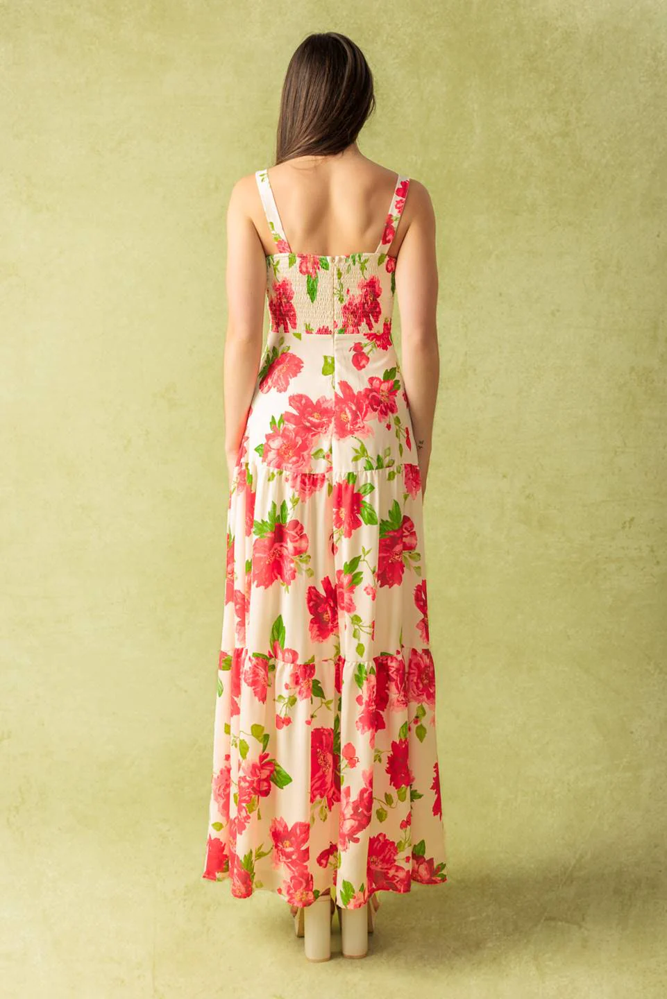 CRIMSON BLOOMS - RED FLORAL MAXI DRESS - Image 2