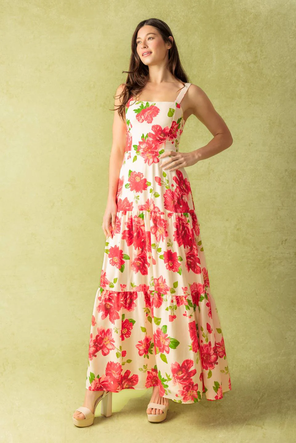 CRIMSON BLOOMS - RED FLORAL MAXI DRESS - Image 6