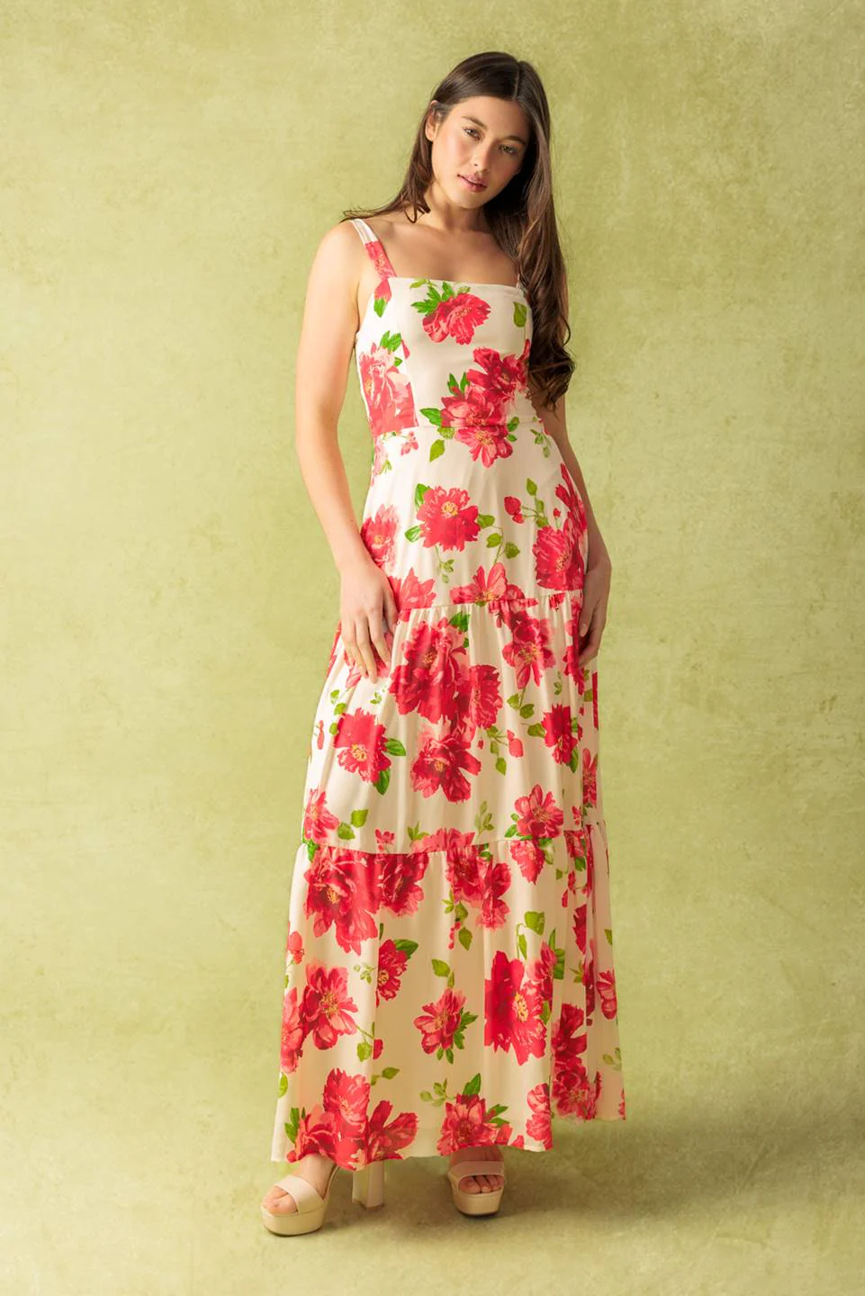 CRIMSON BLOOMS - RED FLORAL MAXI DRESS - Image 7