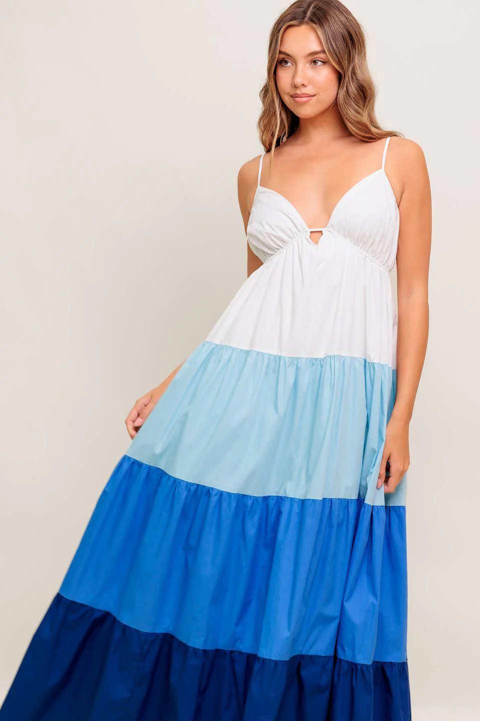 CRUISE MODE MIDI DRESS - BLUE COLOR BLOCK - Image 5