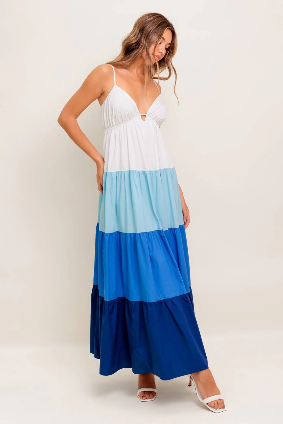 CRUISE MODE MIDI DRESS - BLUE COLOR BLOCK - Image 6