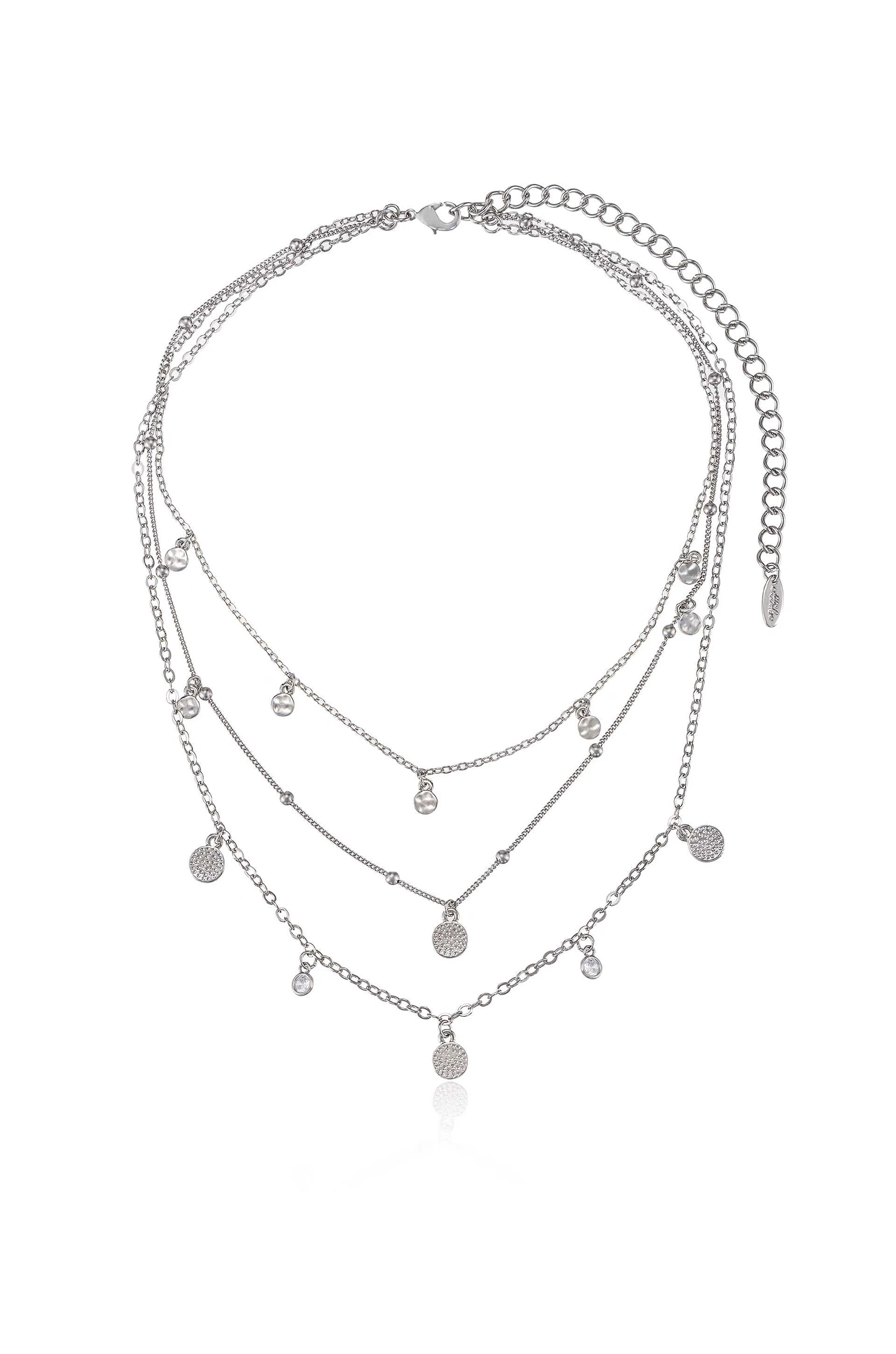 Crystal Detailed Triple Layer Necklace - Image 5