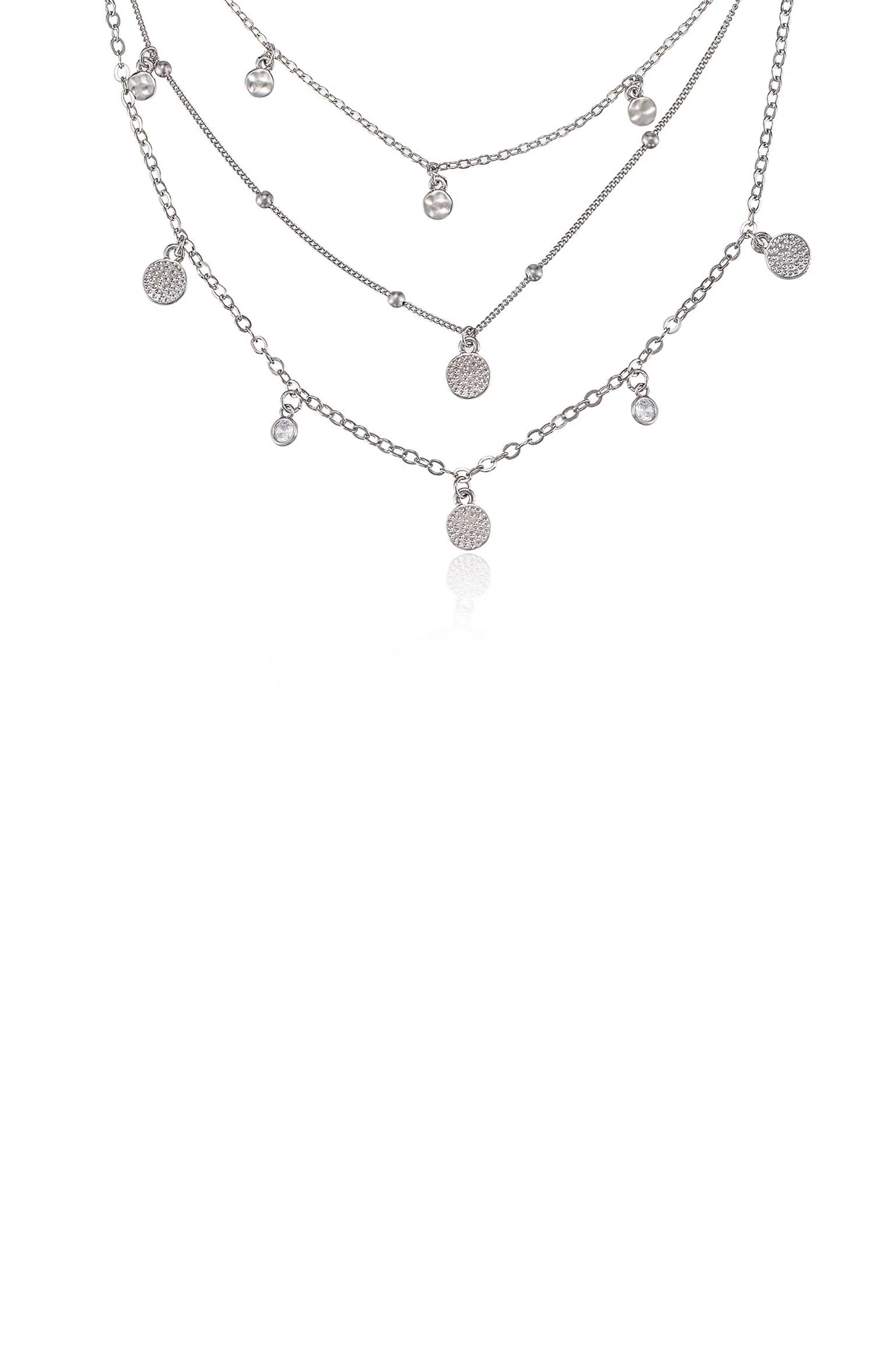 Crystal Detailed Triple Layer Necklace - Image 6