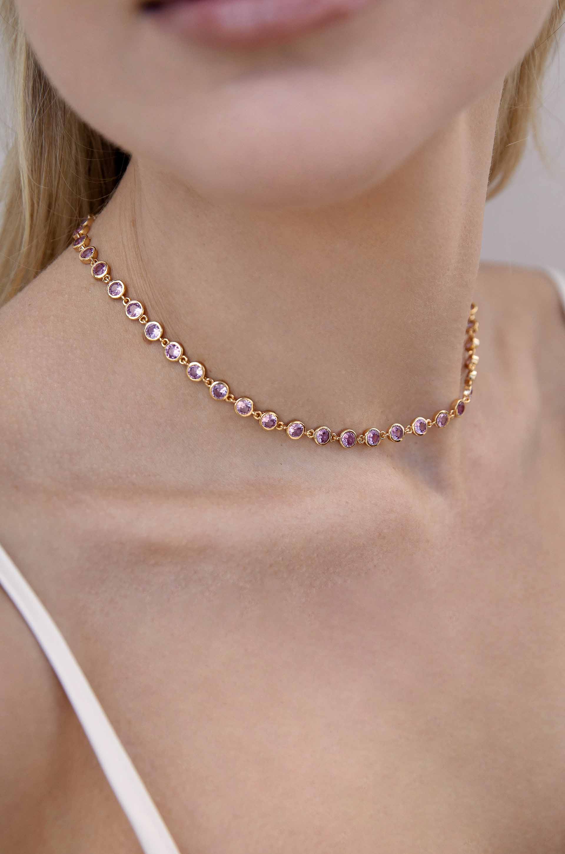 Crystal Disc and Link Necklace - Image 13