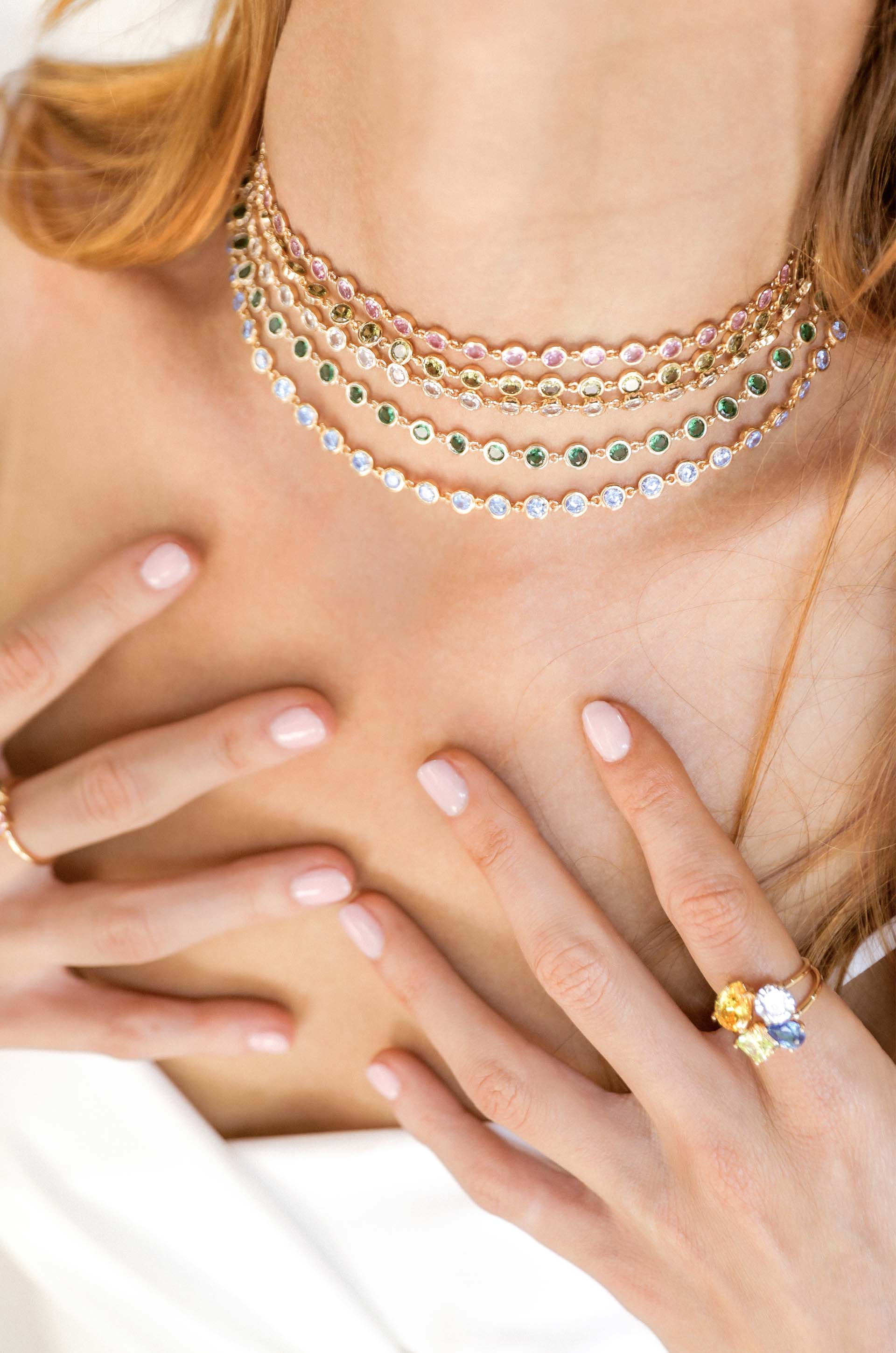 Crystal Disc and Link Necklace - Image 4