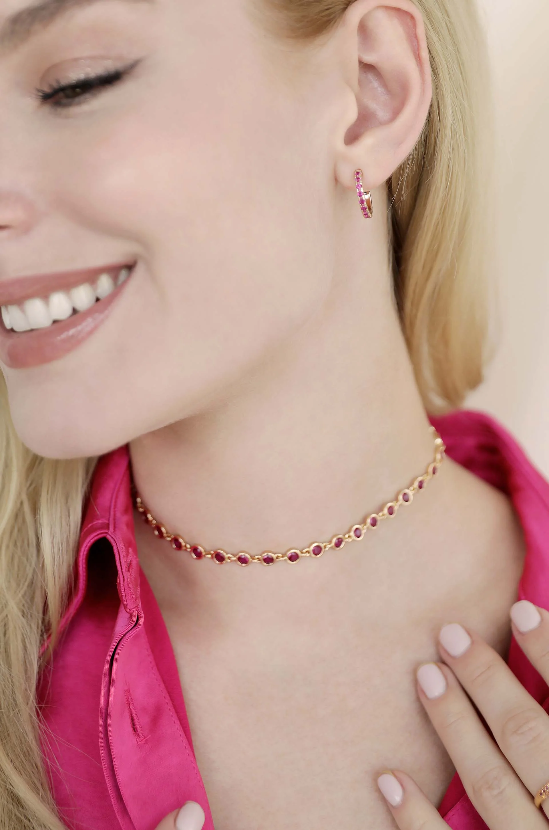 Crystal Disc and Link Necklace - Image 6