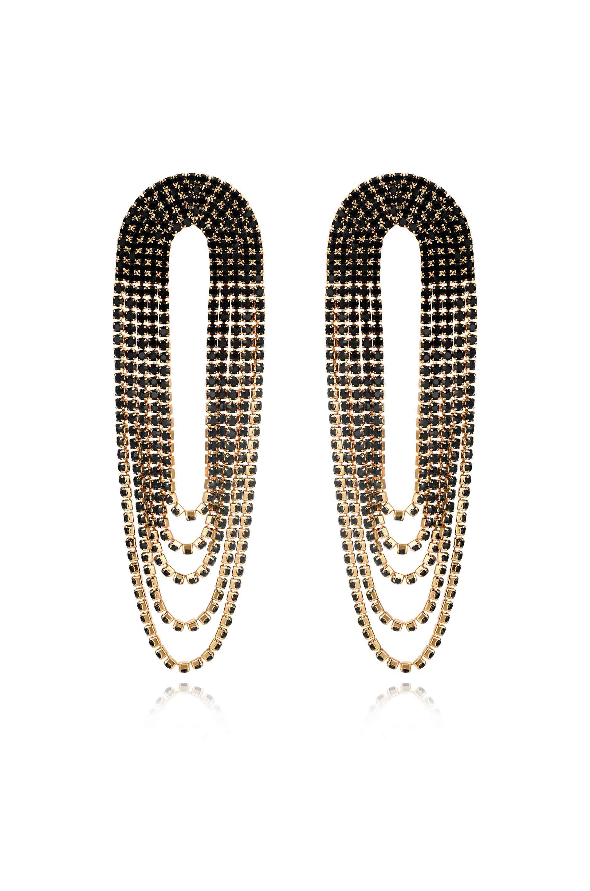 Crystal Drape Fringe Earrings - Image 6