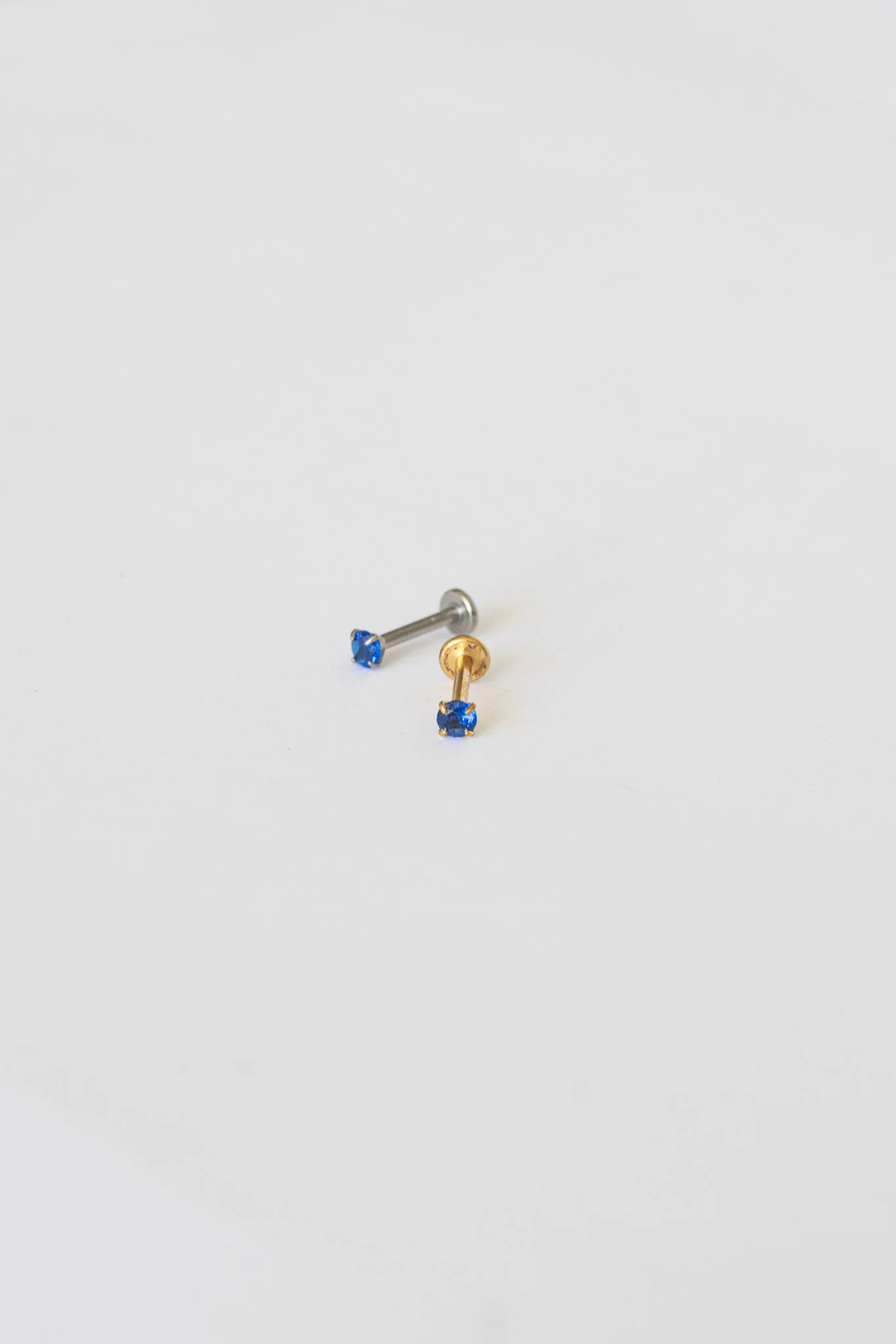 Crystal Flat Back Stud Earring in Blue