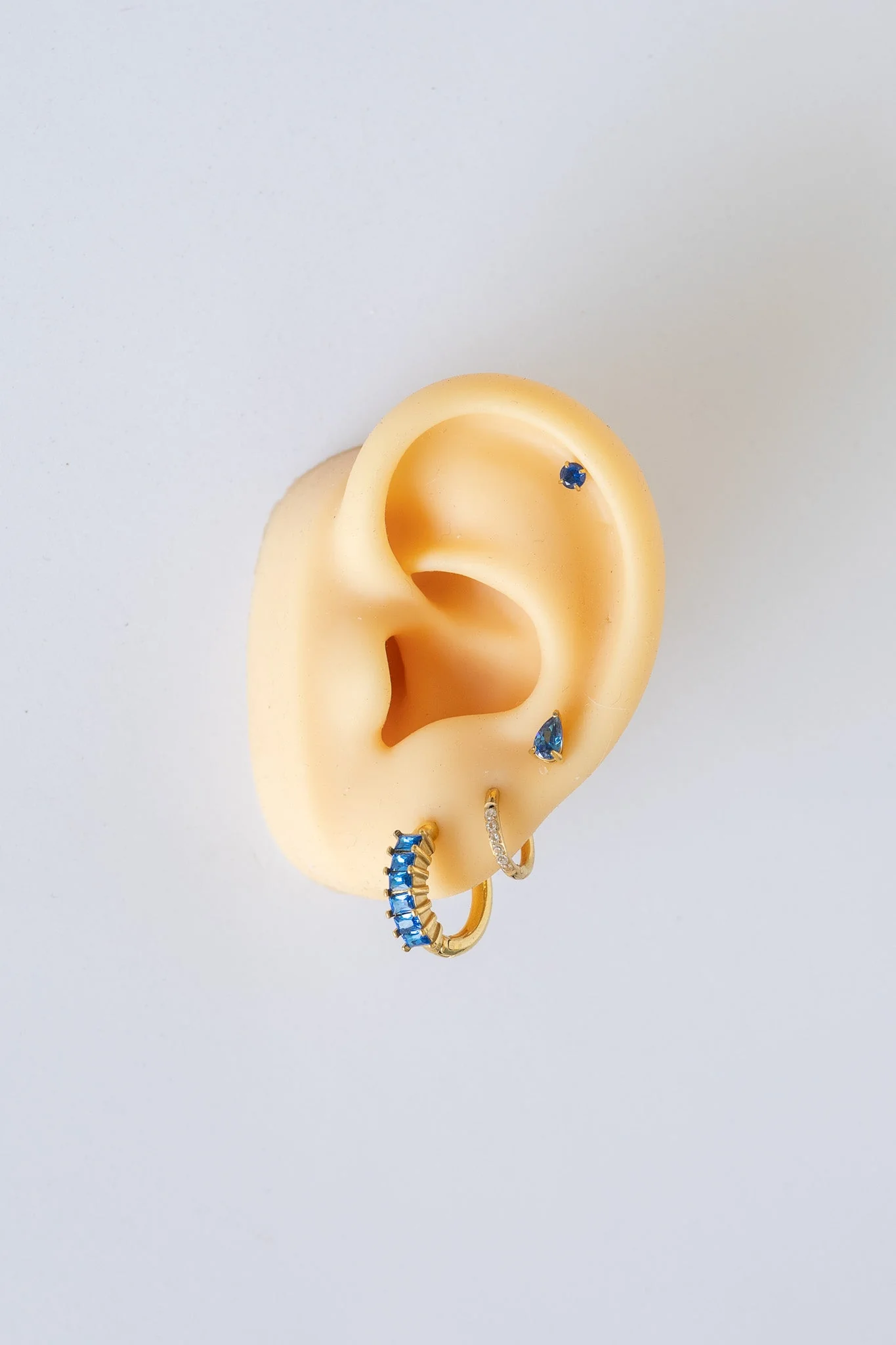 Crystal Flat Back Stud Earring in Blue - Image 11