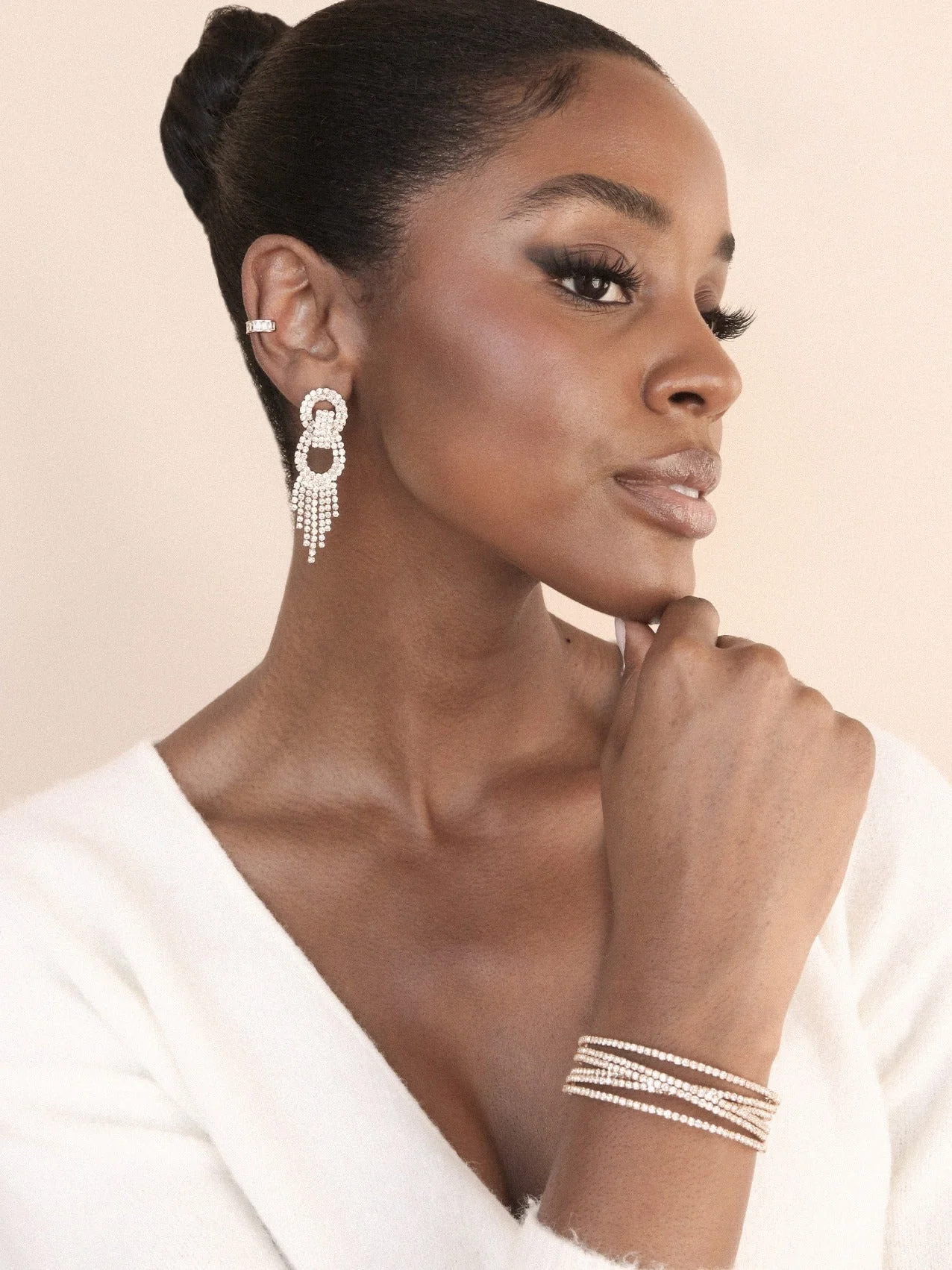 Crystal Gatsby Statement Earrings - Image 6