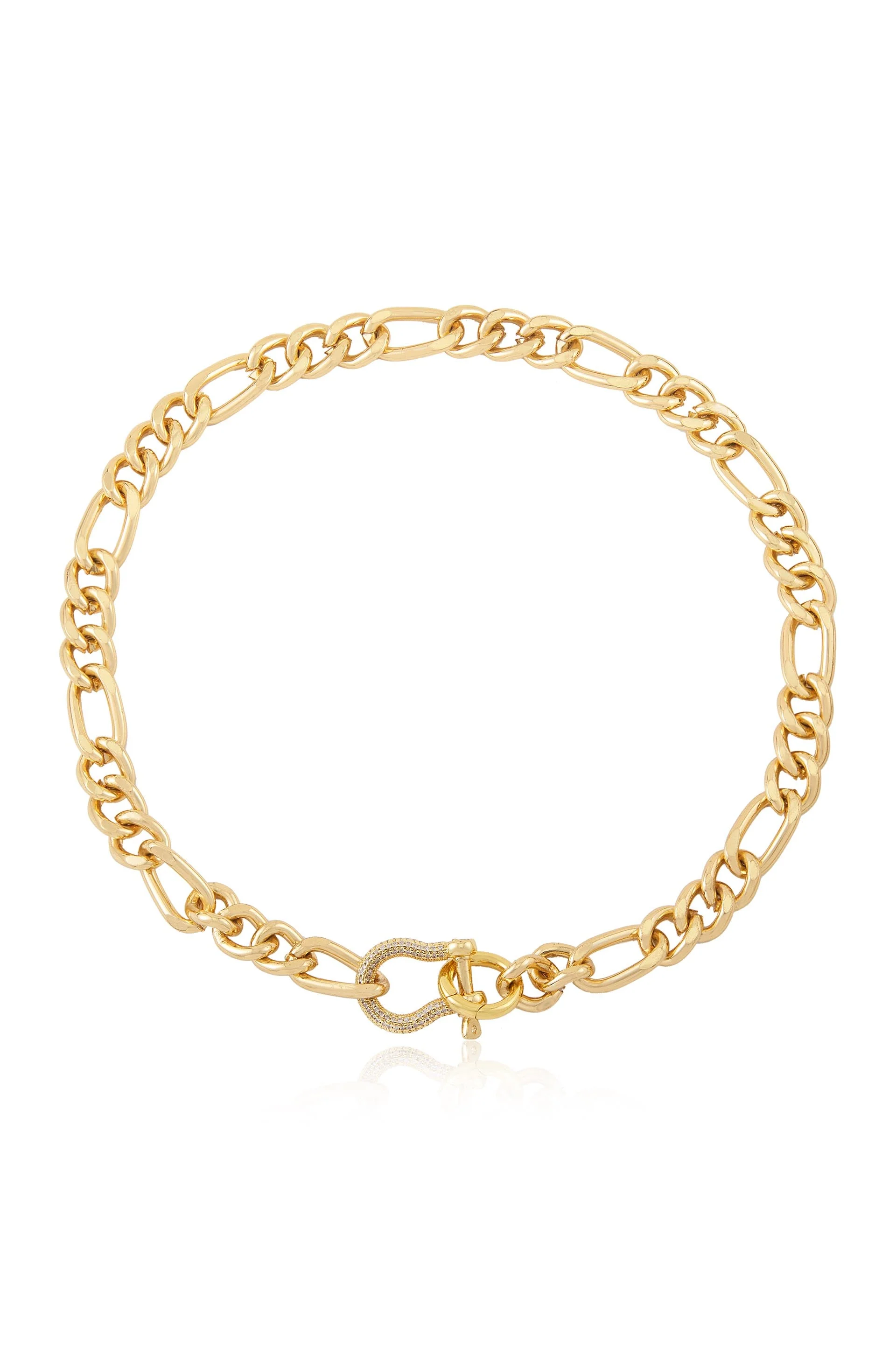 Cuffed Love Chain Link Necklace - Image 2