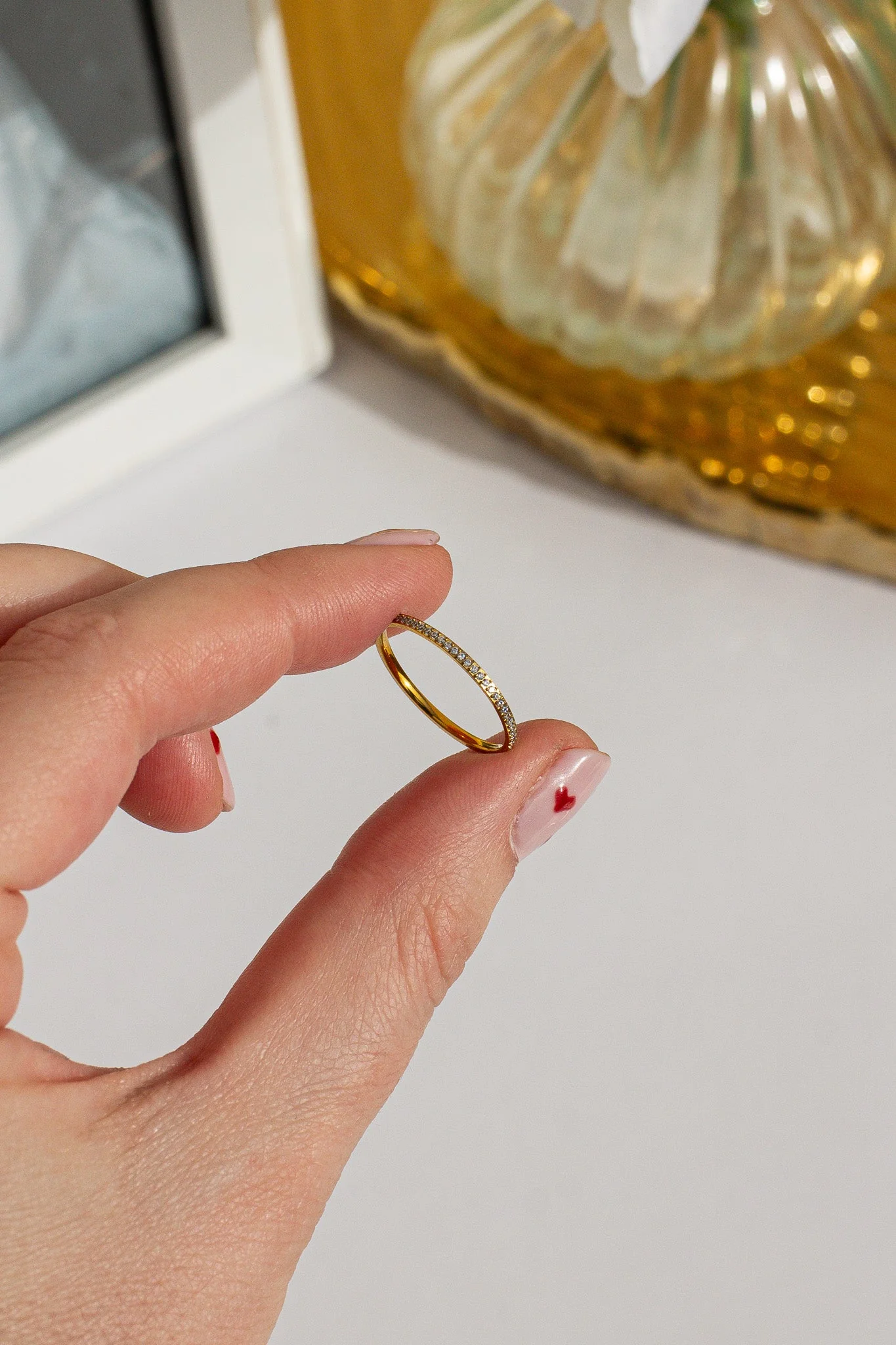 Dainty Crystal Stacker Ring - Image 3