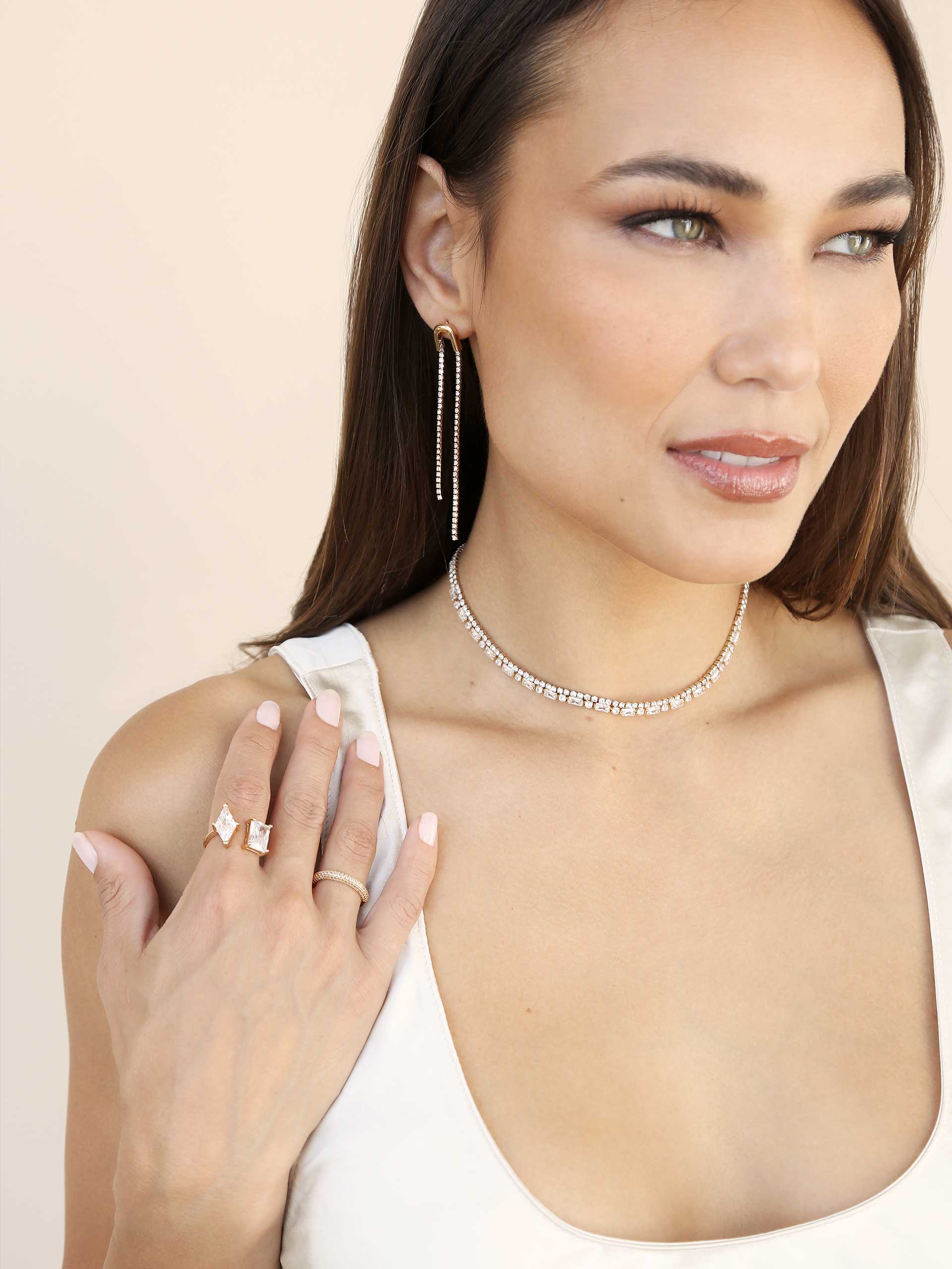 Dainty Crystal Strands Choker - Image 3