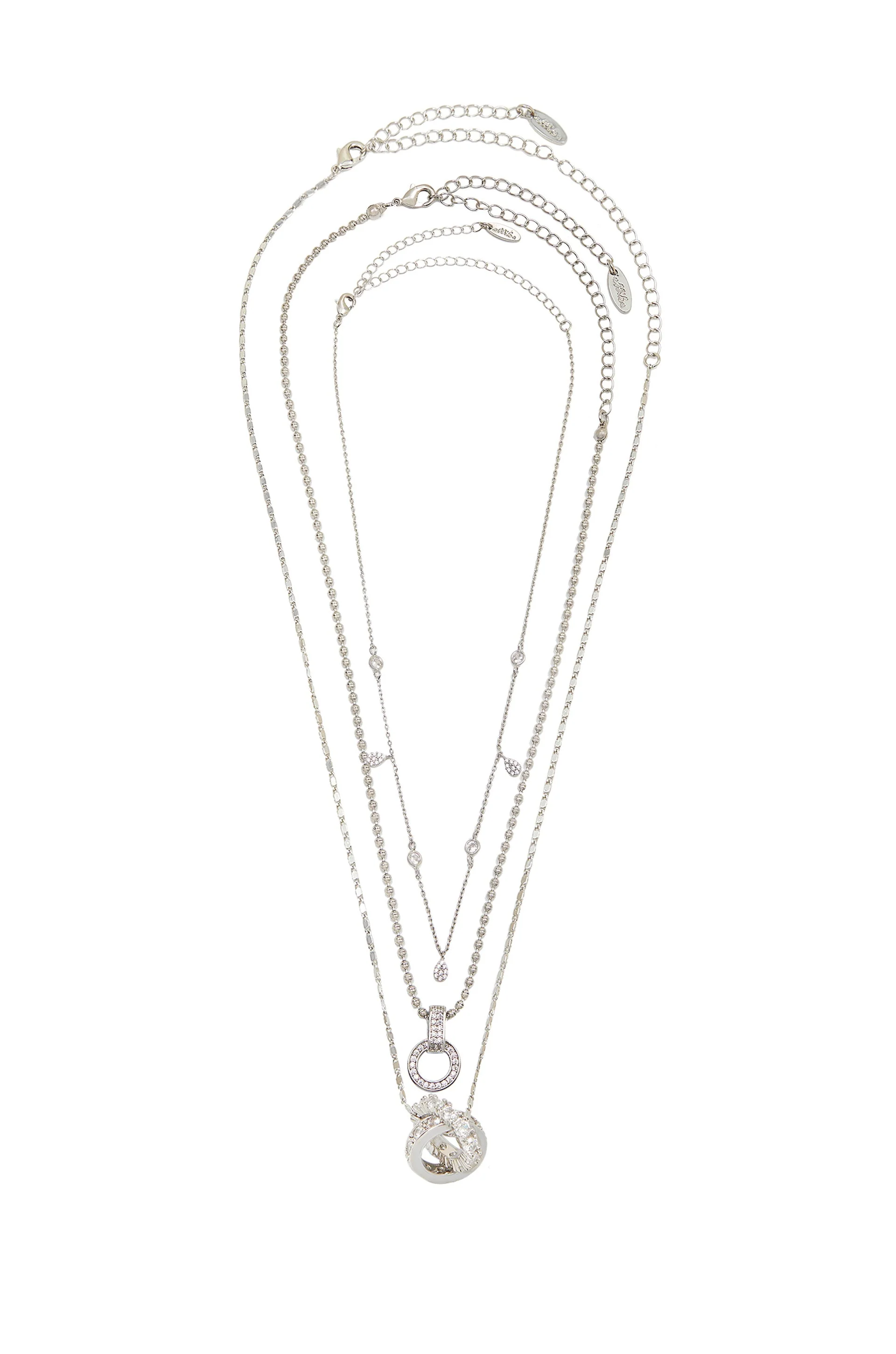 Dainty Crystal Trio Necklace Set - Image 3