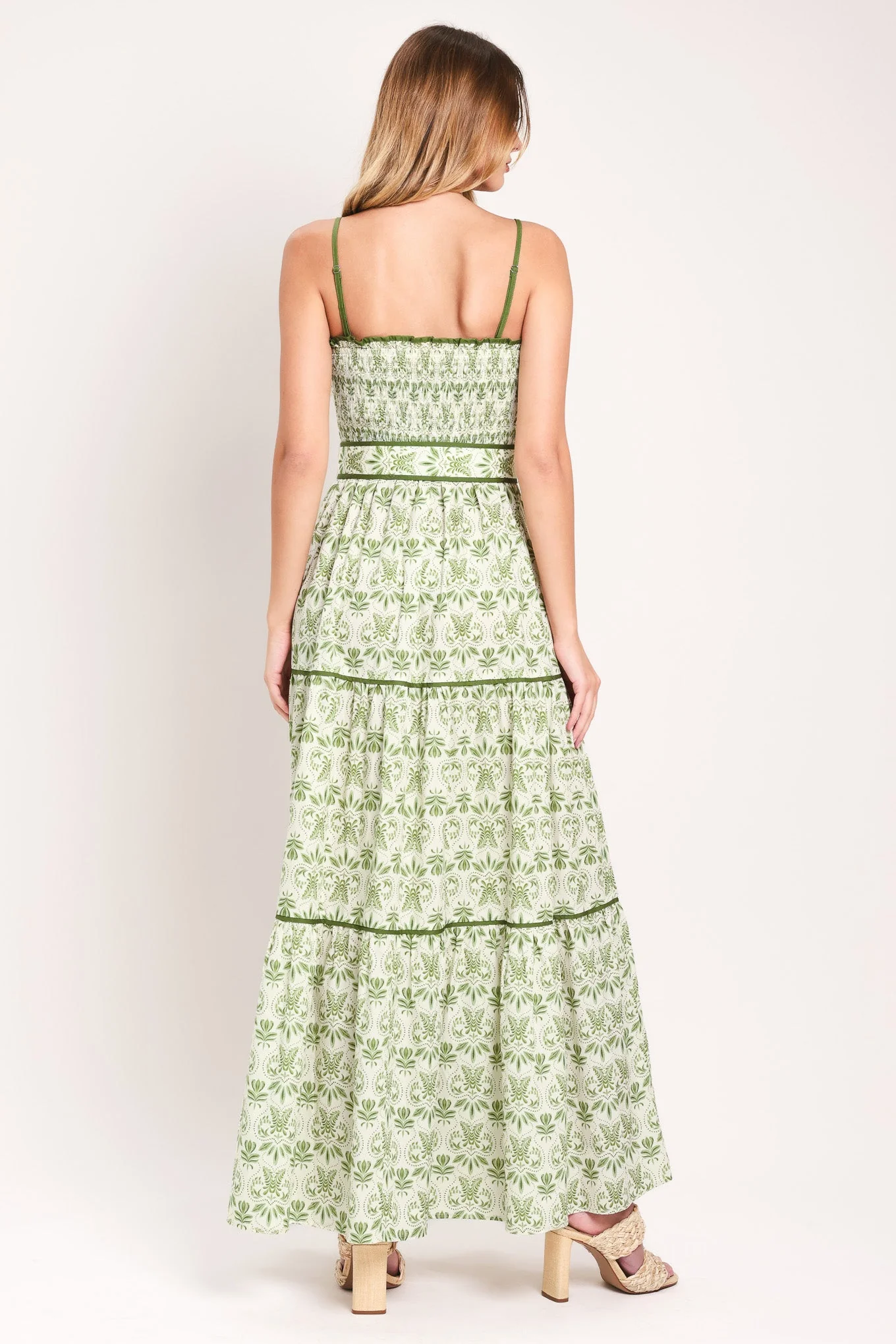 DAINTY FLORA GREEN MAXI DRESS - Image 2