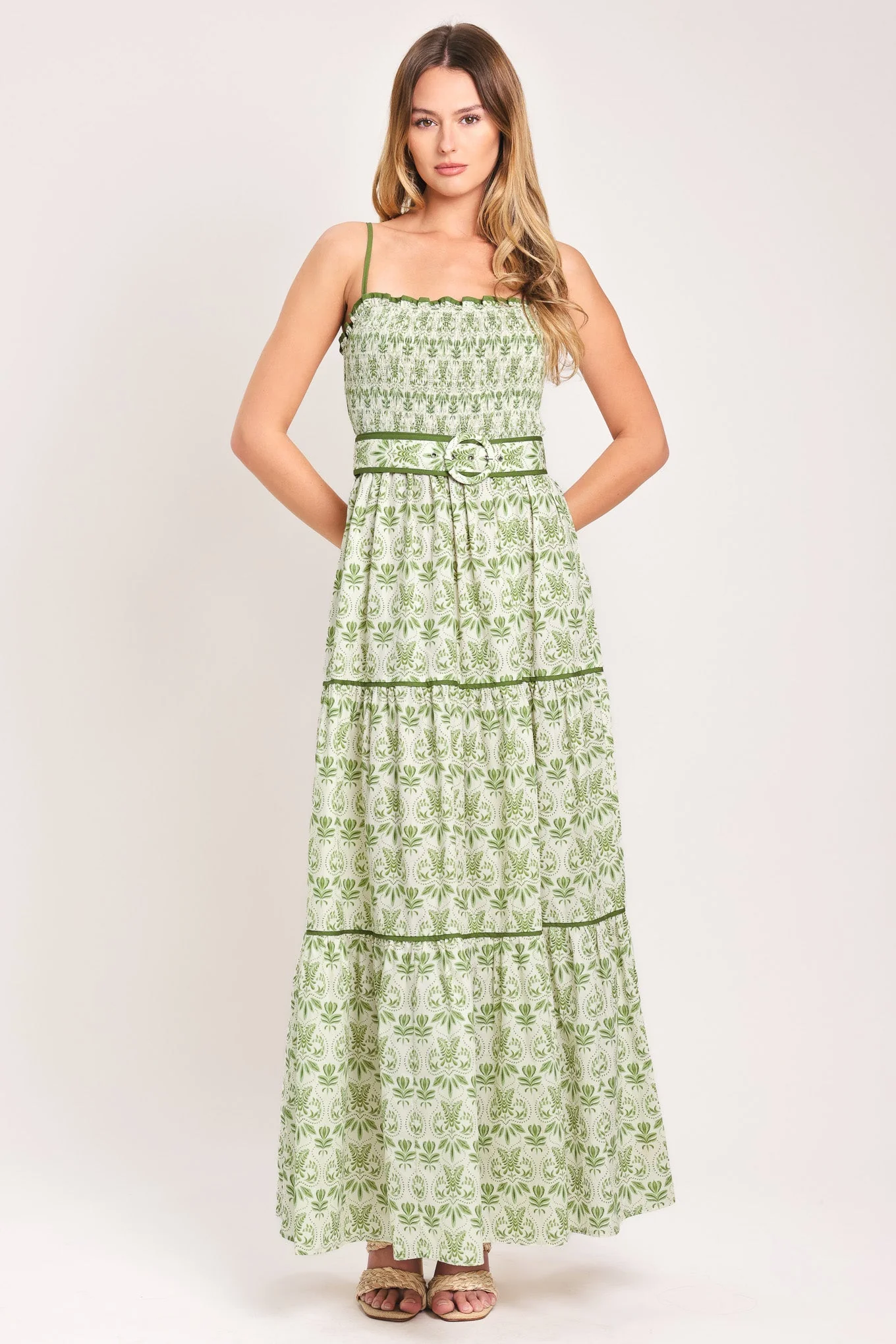 DAINTY FLORA GREEN MAXI DRESS - Image 3