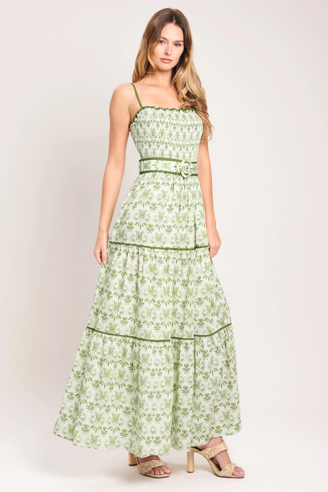 DAINTY FLORA GREEN MAXI DRESS - Image 5