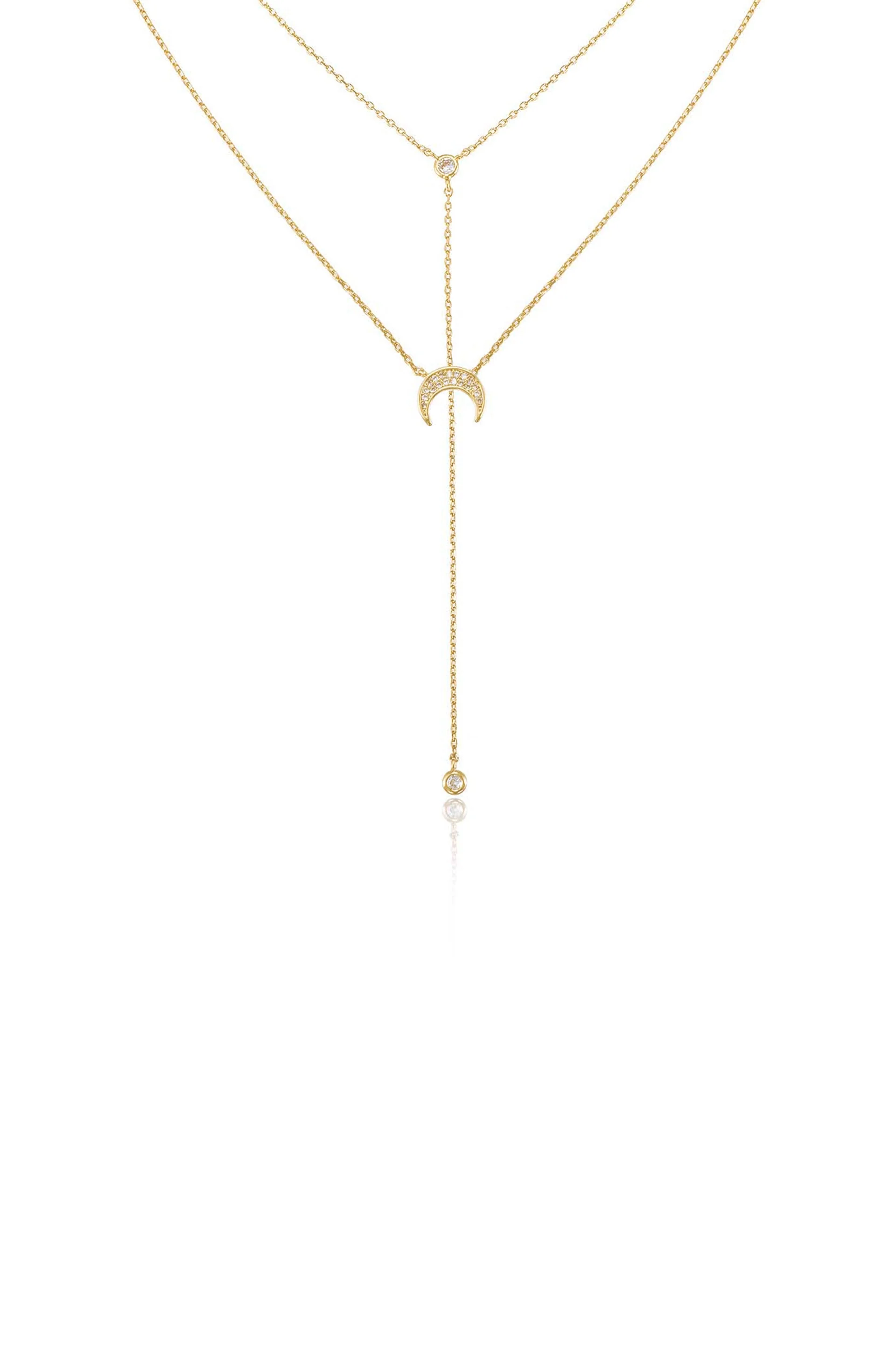 Dainty Layered Crescent Moon Necklace Set - Image 2
