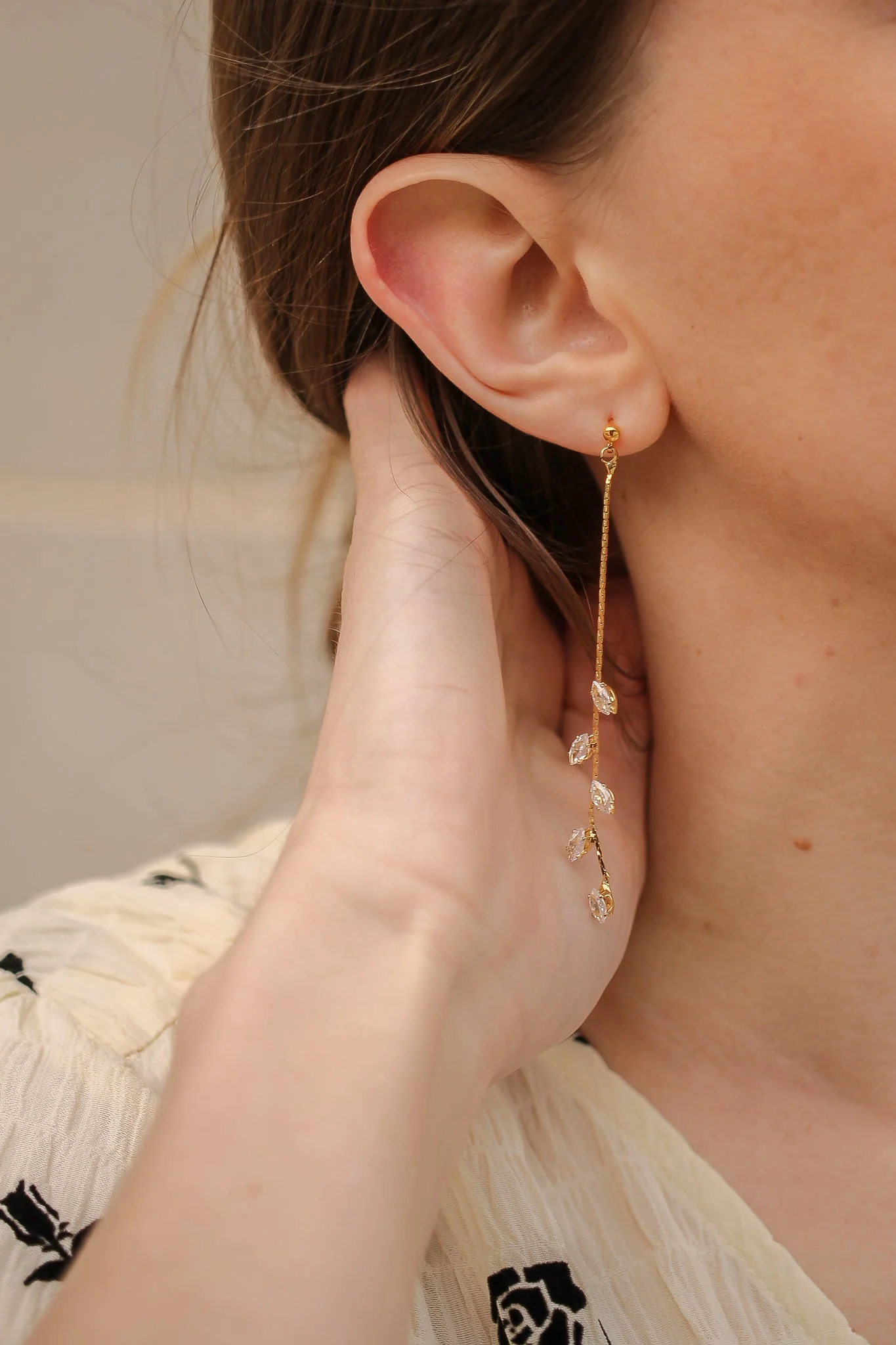 Daphne Dangle in Gold Leaves - Image 2
