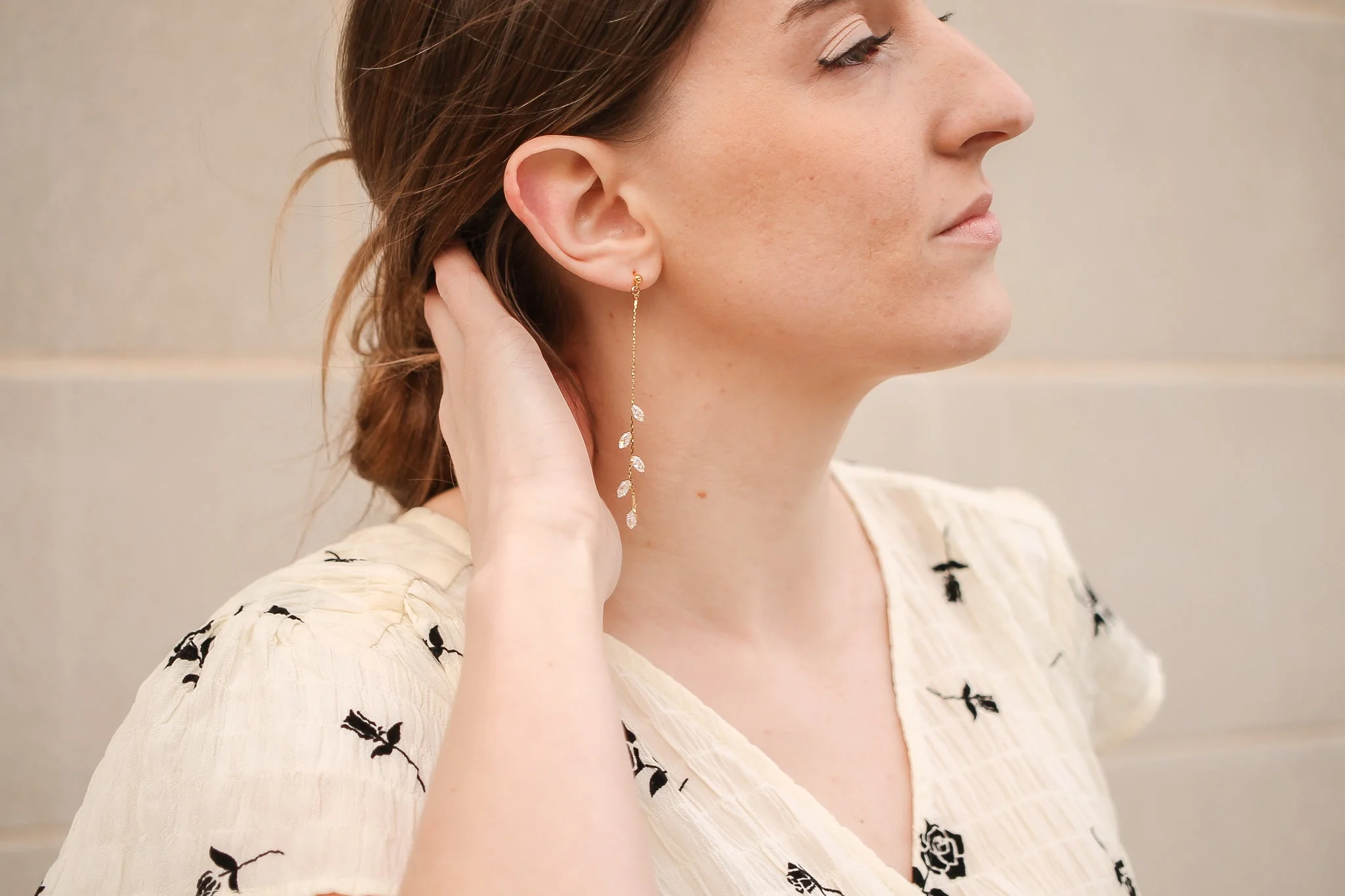 Daphne Dangle in Gold Leaves - Image 7