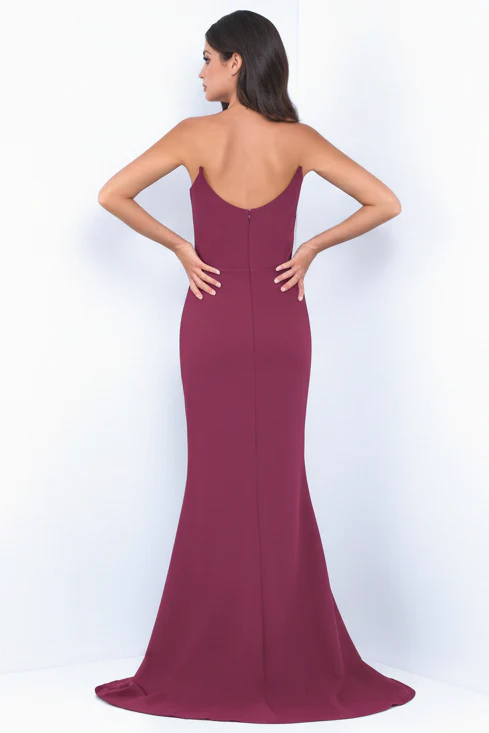 Daris Gown - Berry - Cat-Eye Scoop Neckline Dress - Image 4