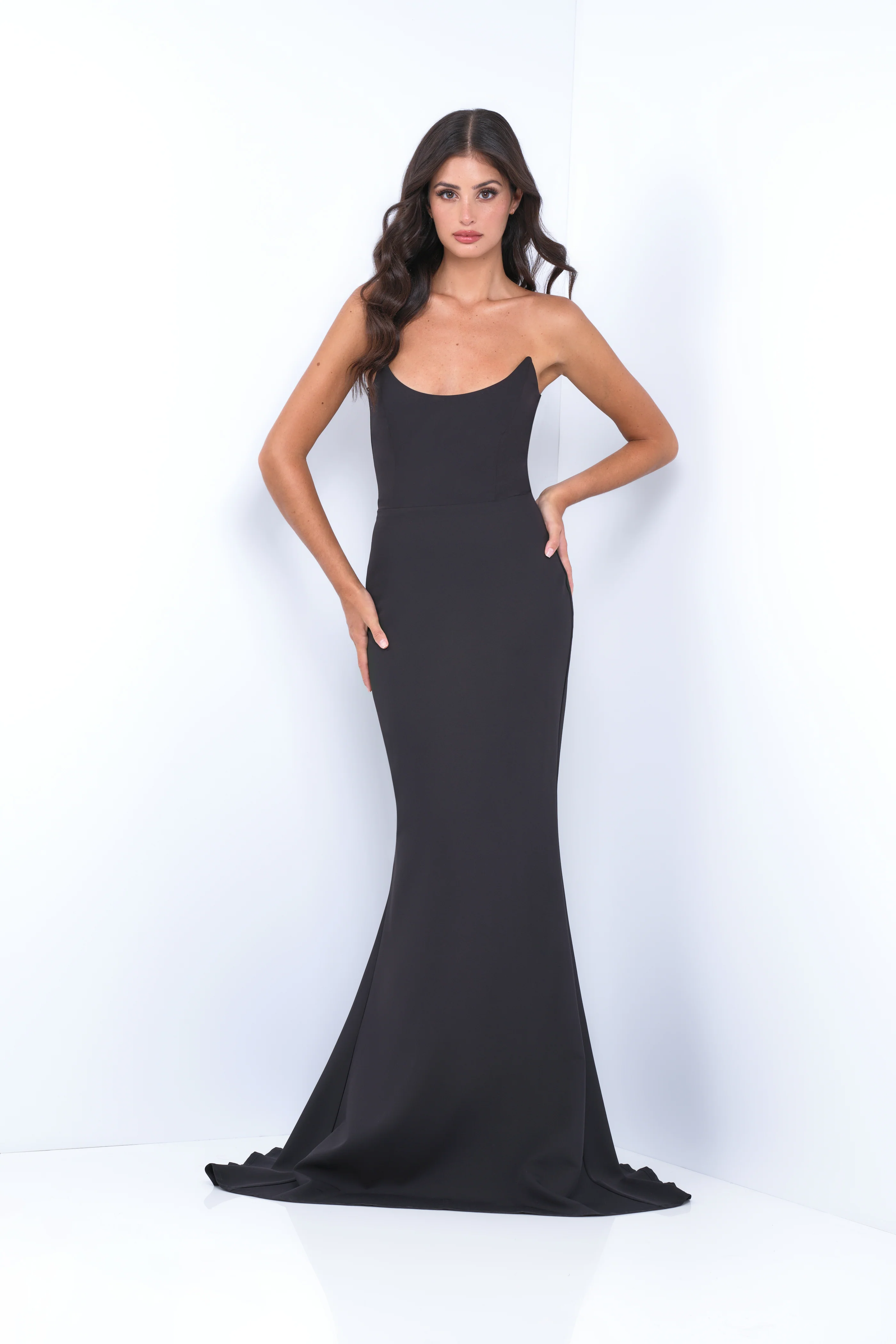 Daris Gown - Black - Cat-Eye Scoop Neckline Dress - Image 4