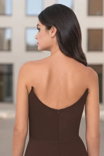 Daris Gown - Chocolate - Cat-Eye Scoop Neckline Dress - Image 2
