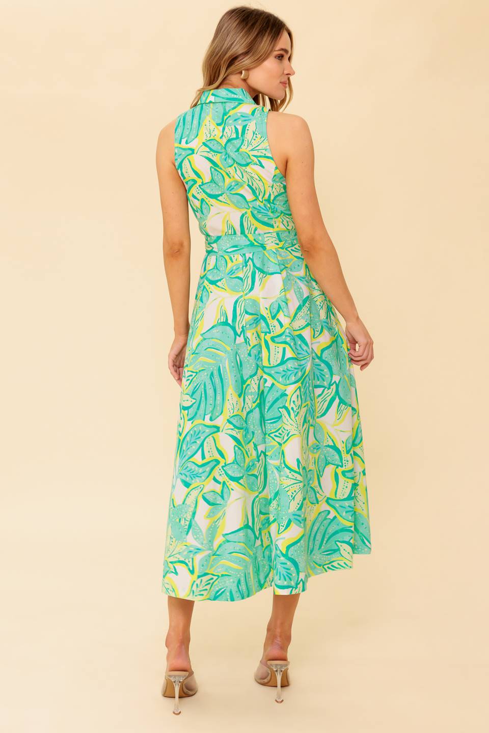 DAYS WITH YOU MIDI SHIRT DRESS - GREEN - FINAL SALE - Image 2