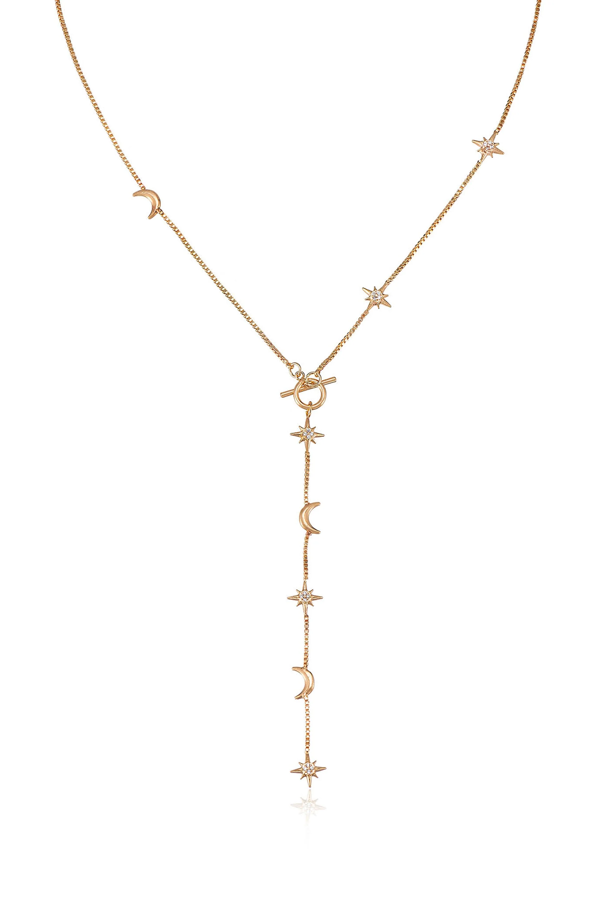 Delicate Celestial Lariat Necklace - Image 2