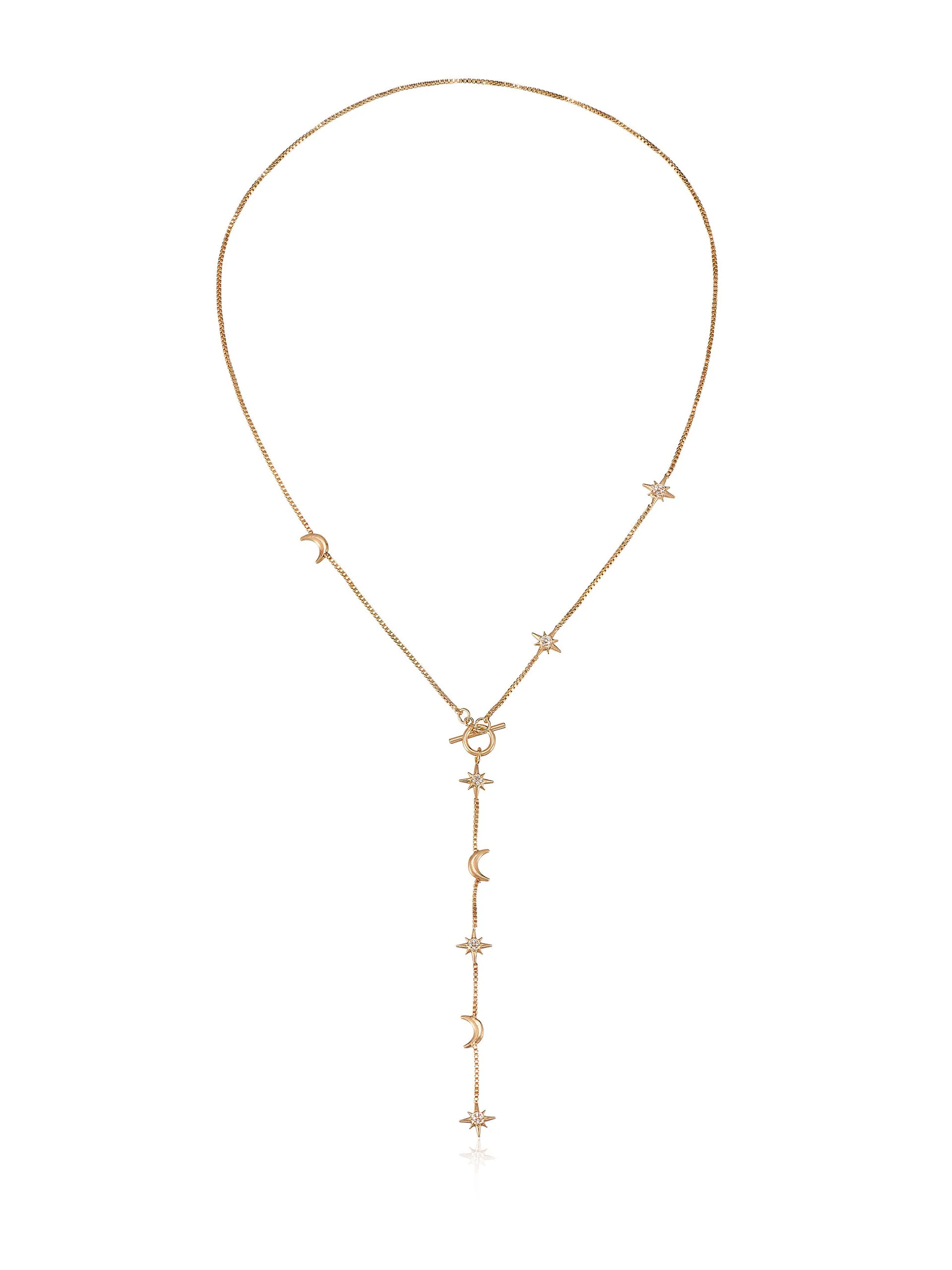 Delicate Celestial Lariat Necklace - Image 3