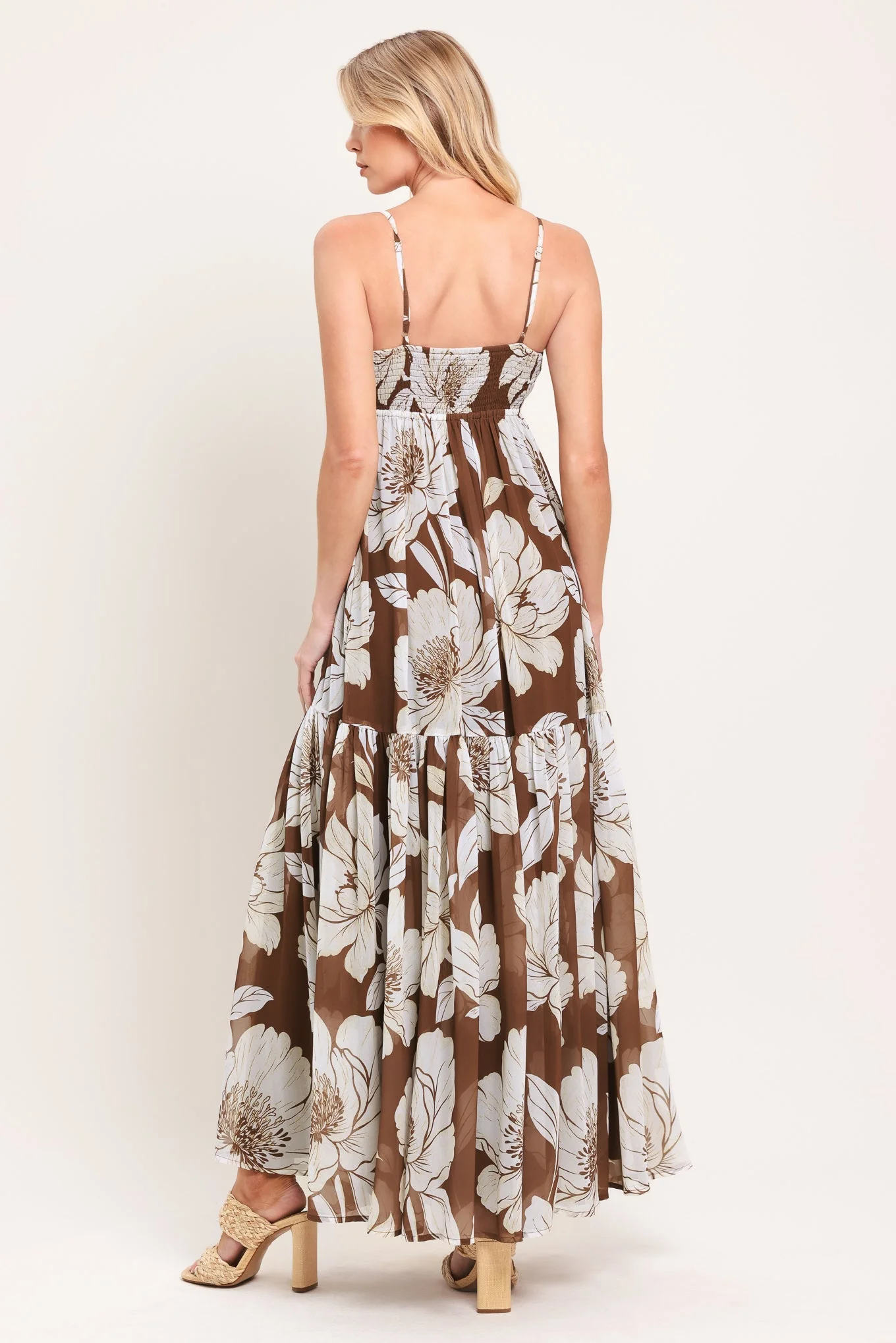 DESERT BLOOM BROWN FLORAL MAXI DRESS - Image 6