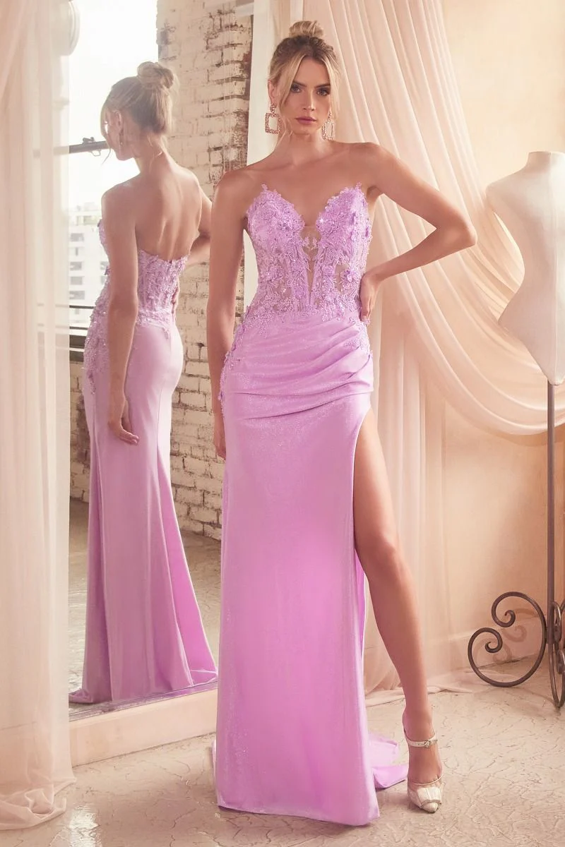 Desirae Gown - Strapless Lace Appliqué Dress - Image 3
