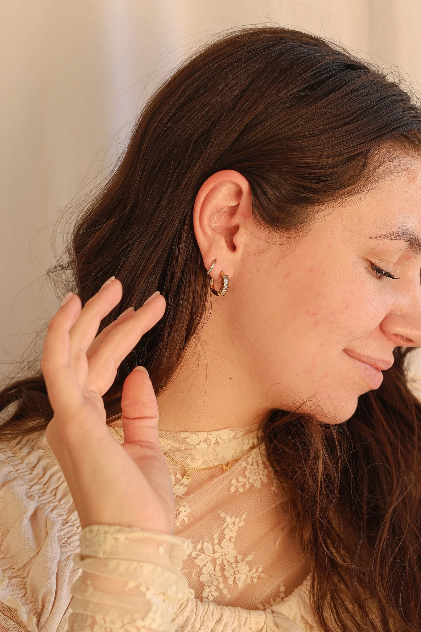 Crystal Diamond Hoop Earrings - Image 11