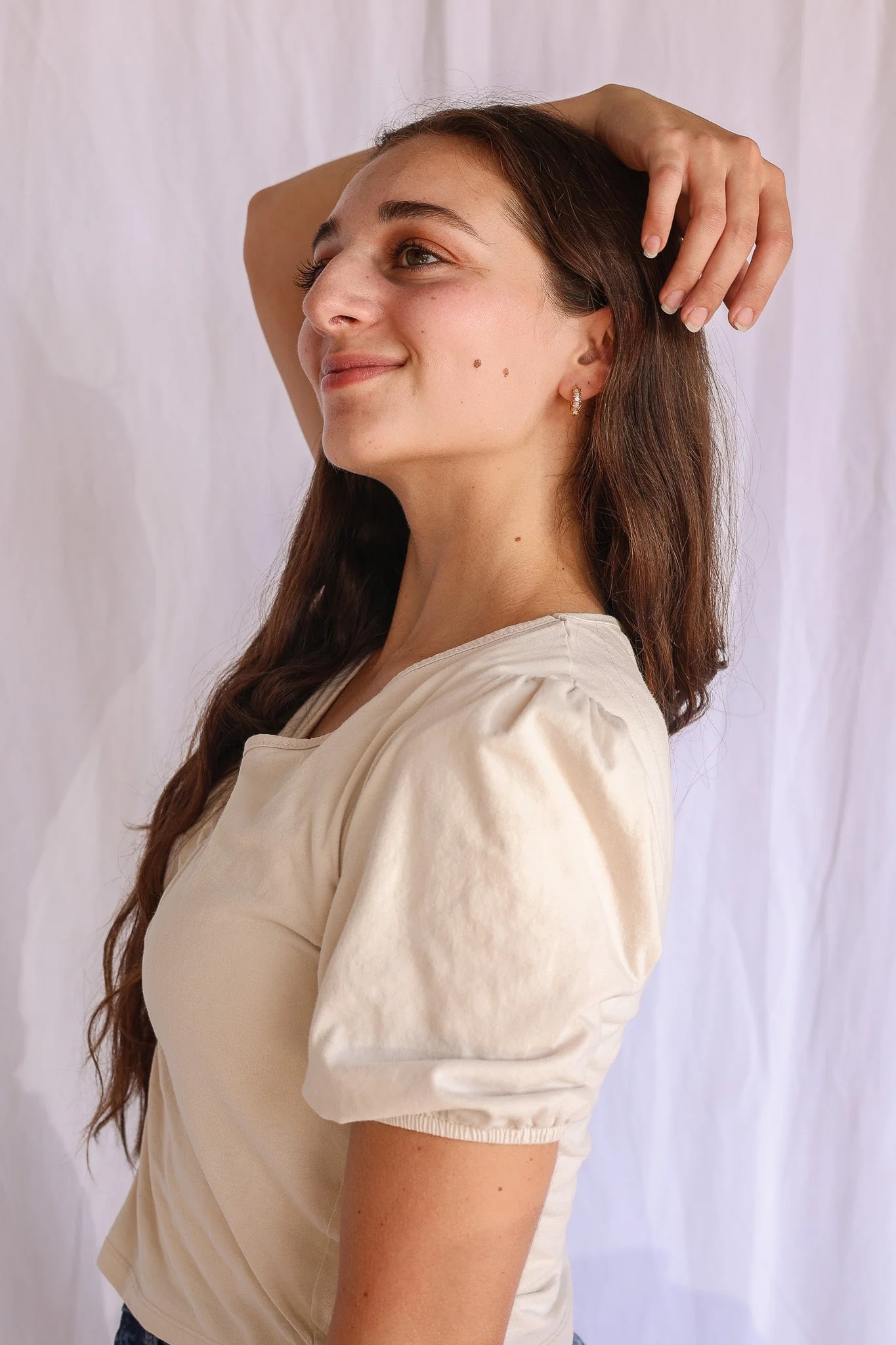 Crystal Hoop Earring in Pink - Image 8