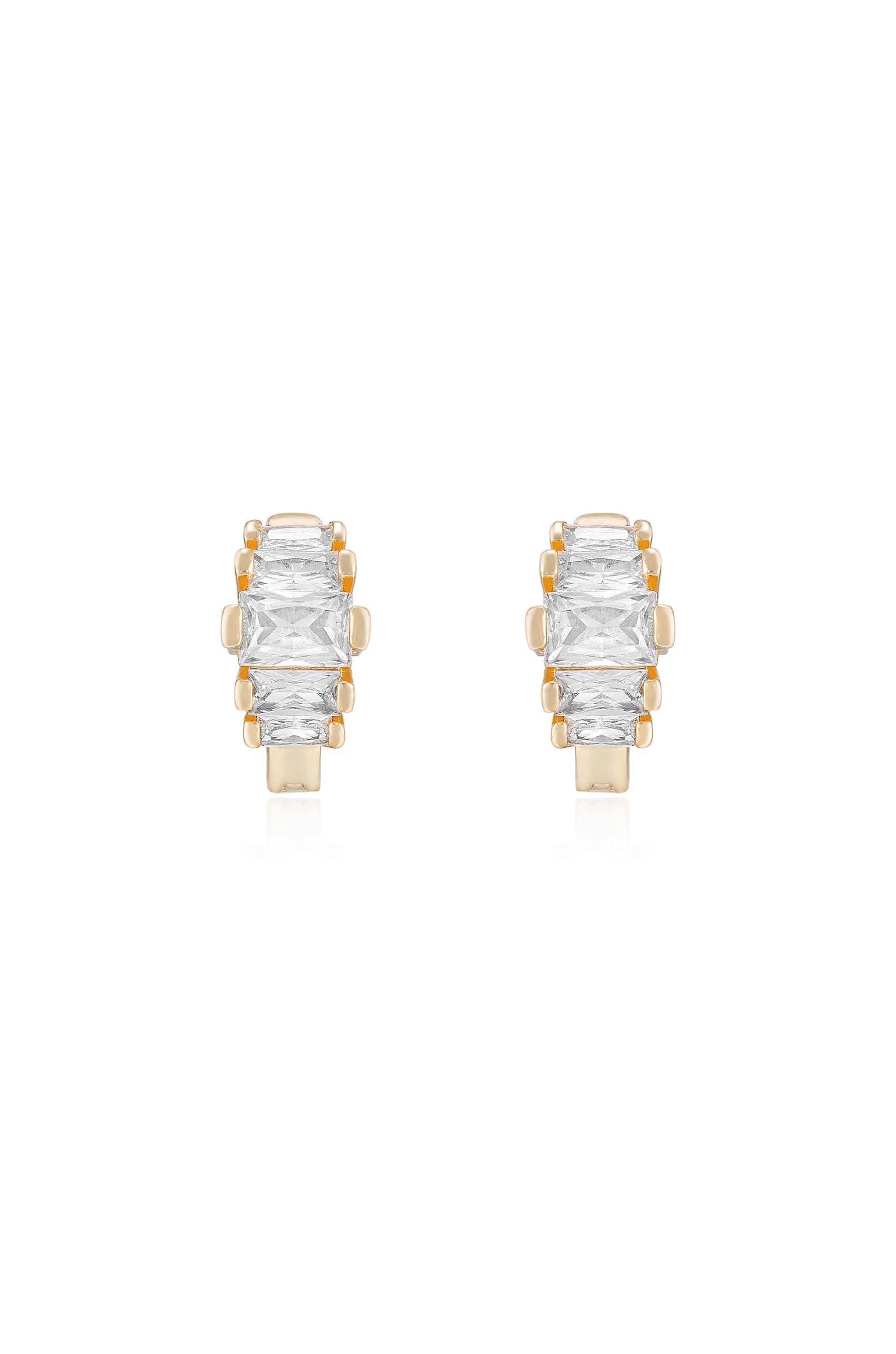 Crystal Diamond Shine Mini Hoop Earrings - Image 3