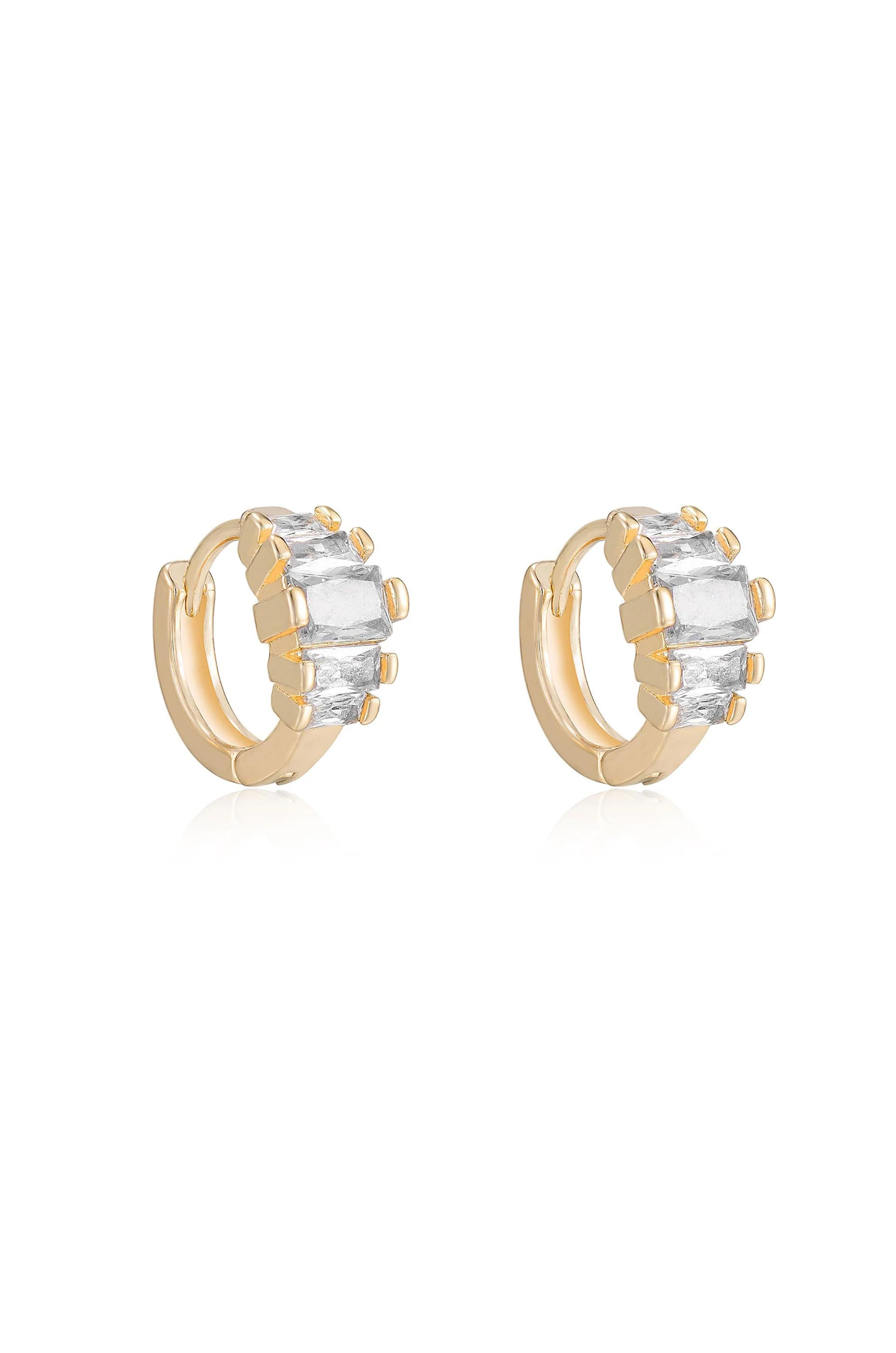 Crystal Diamond Shine Mini Hoop Earrings - Image 4
