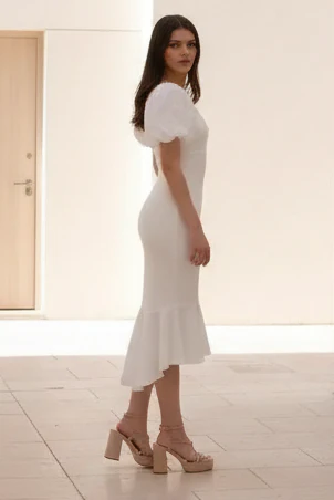 Diana Midi Dress - White - Image 2