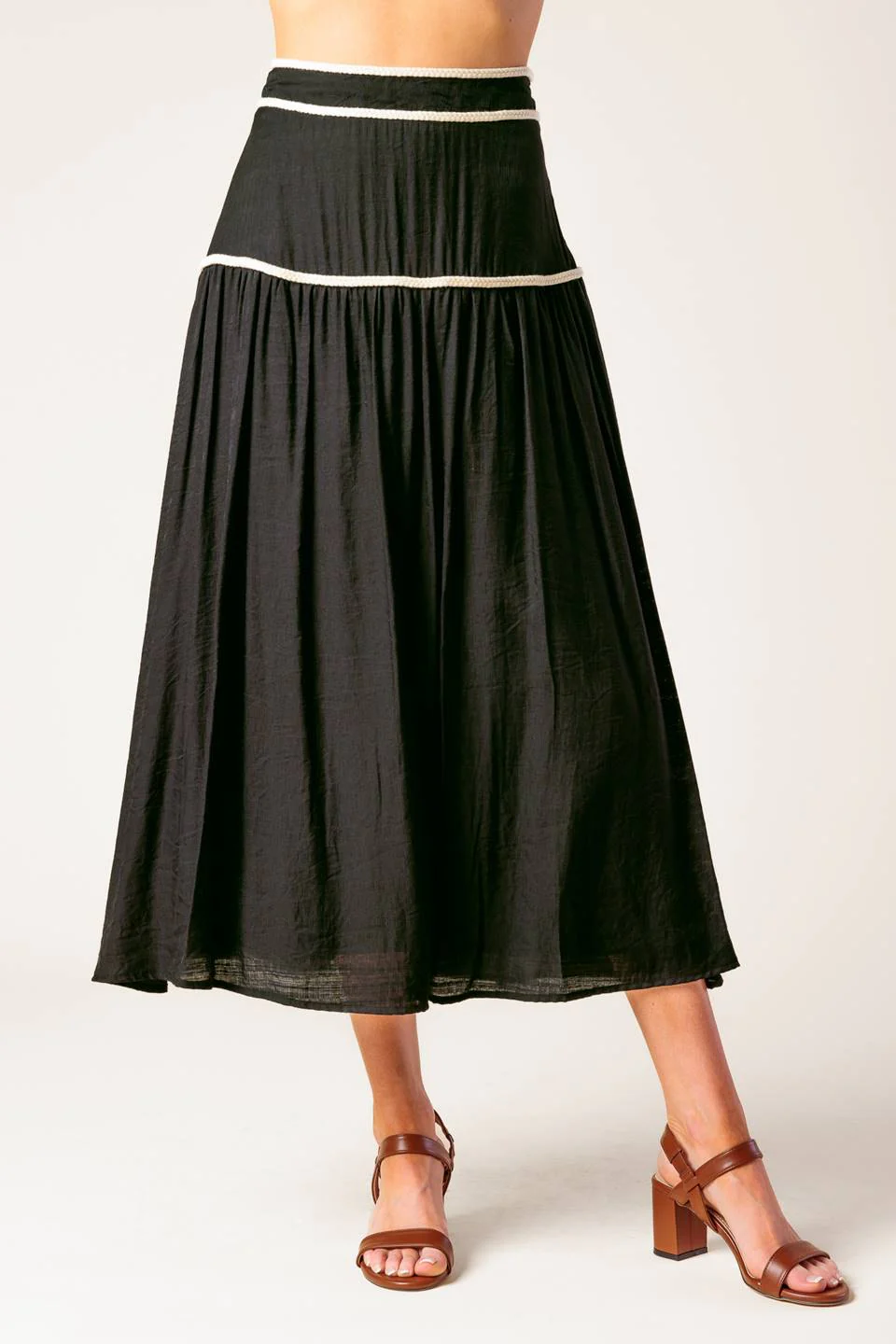 DIVIDE AND CONTOUR TOP & SKIRT SET - BLACK - Image 5