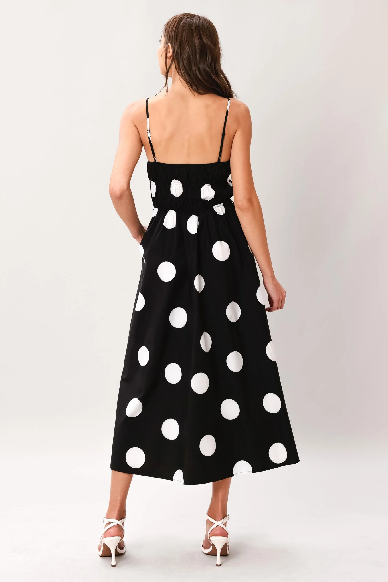 DOT THEORY BLACK & WHITE MIDI DRESS - Image 2