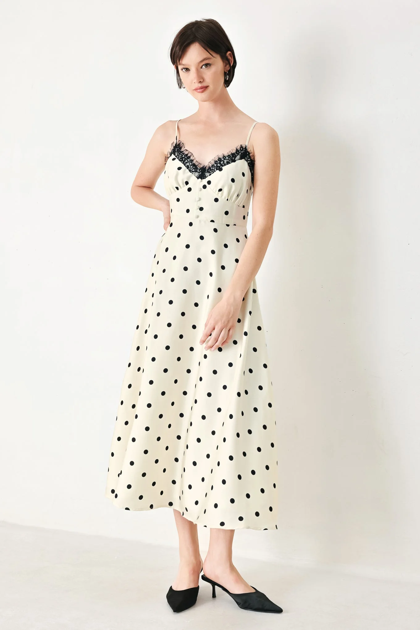 DOTTY SWEETHEART POLKA DOT MIDI DRESS - Image 3