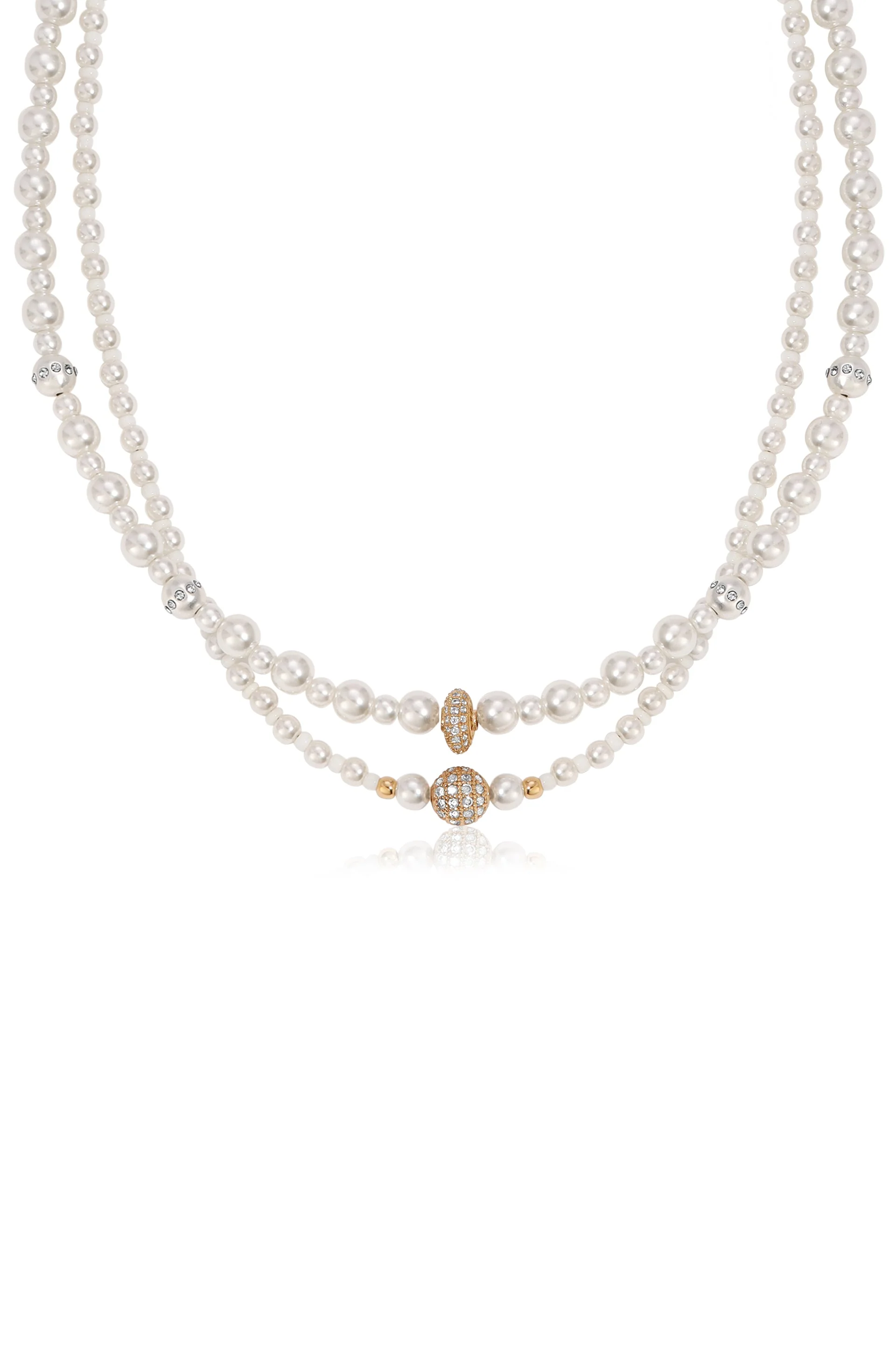 Double Pearl Chain Necklace Set - Image 2
