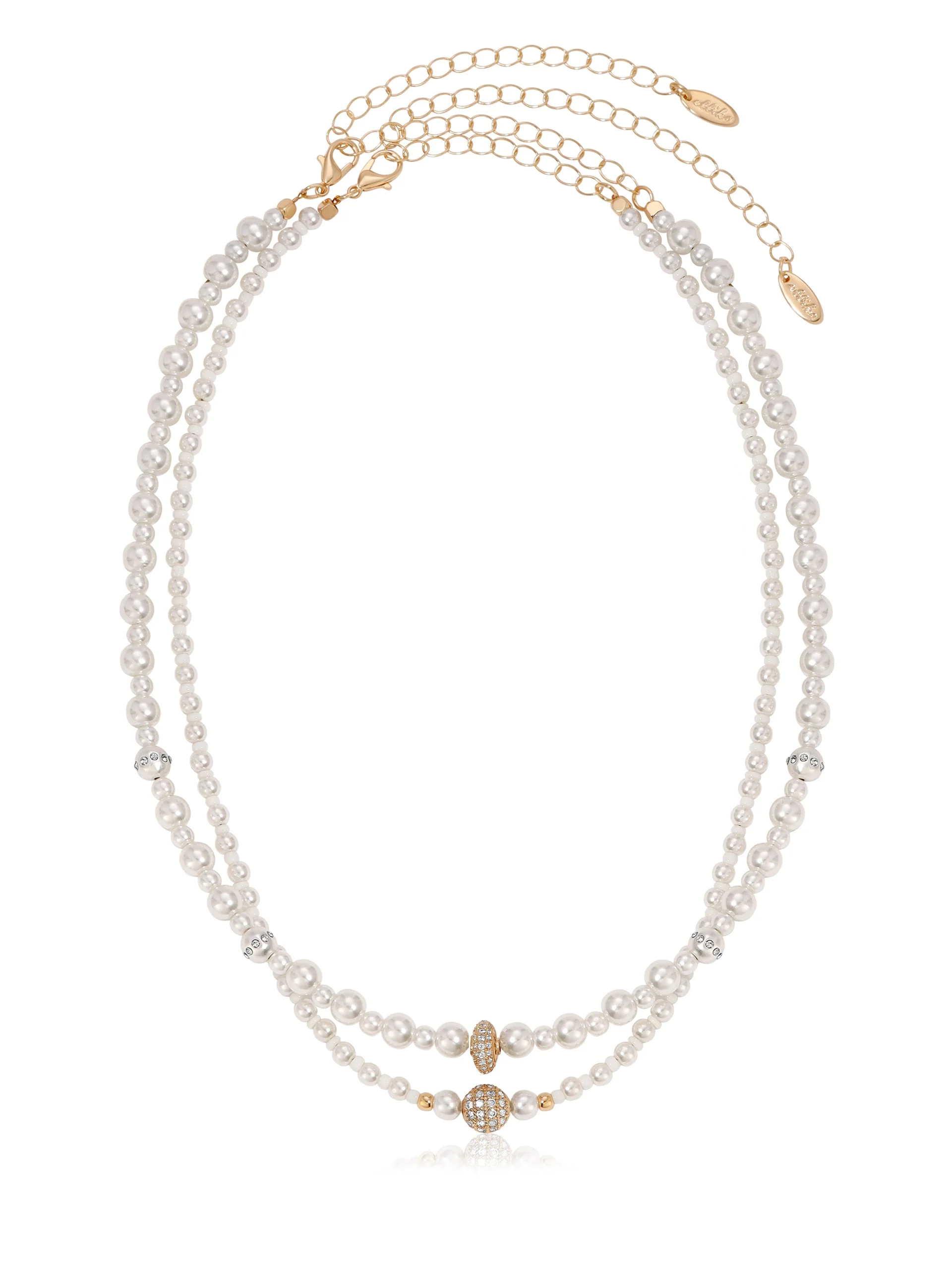 Double Pearl Chain Necklace Set - Image 3