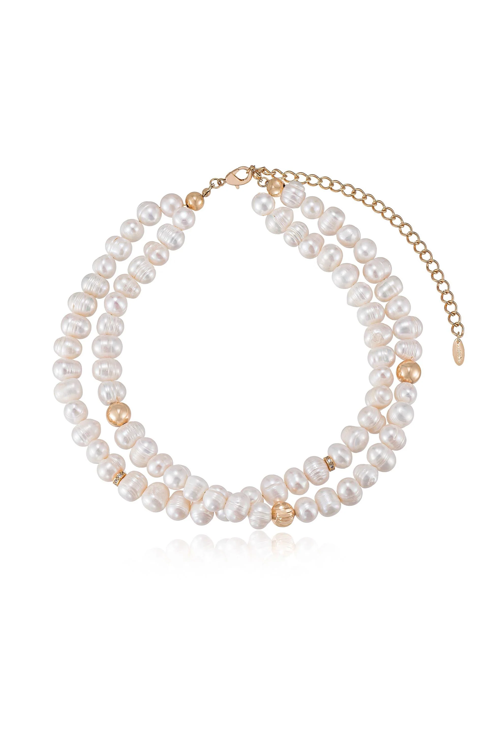 Double Strand Pearl Necklace - Image 2