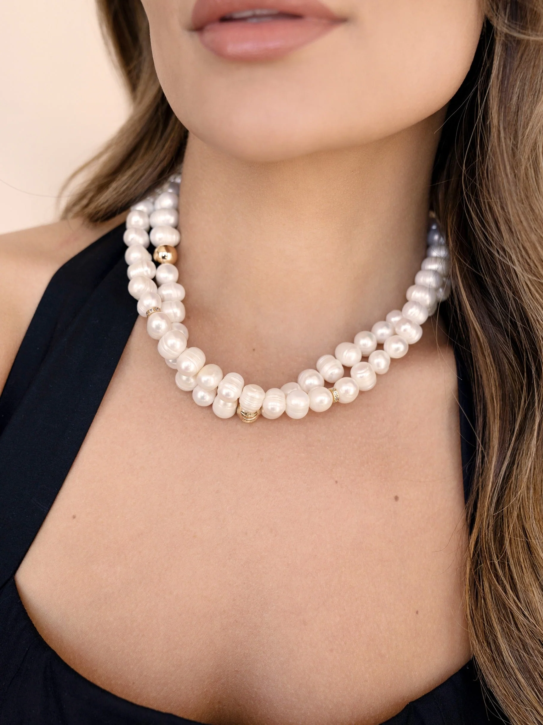 Double Strand Pearl Necklace - Image 4