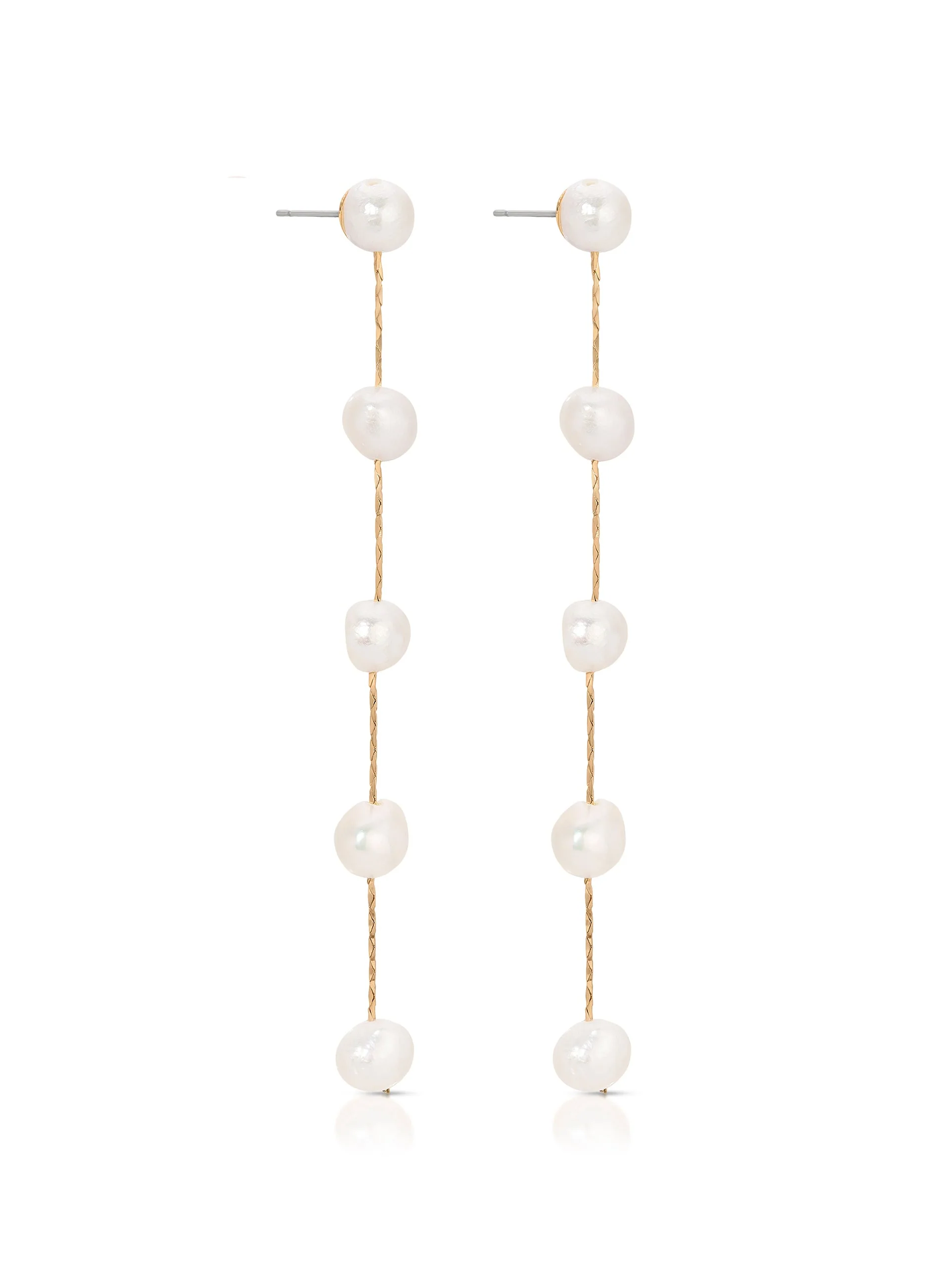 Dripping Pearl Delicate Drop Earrings - Image 4