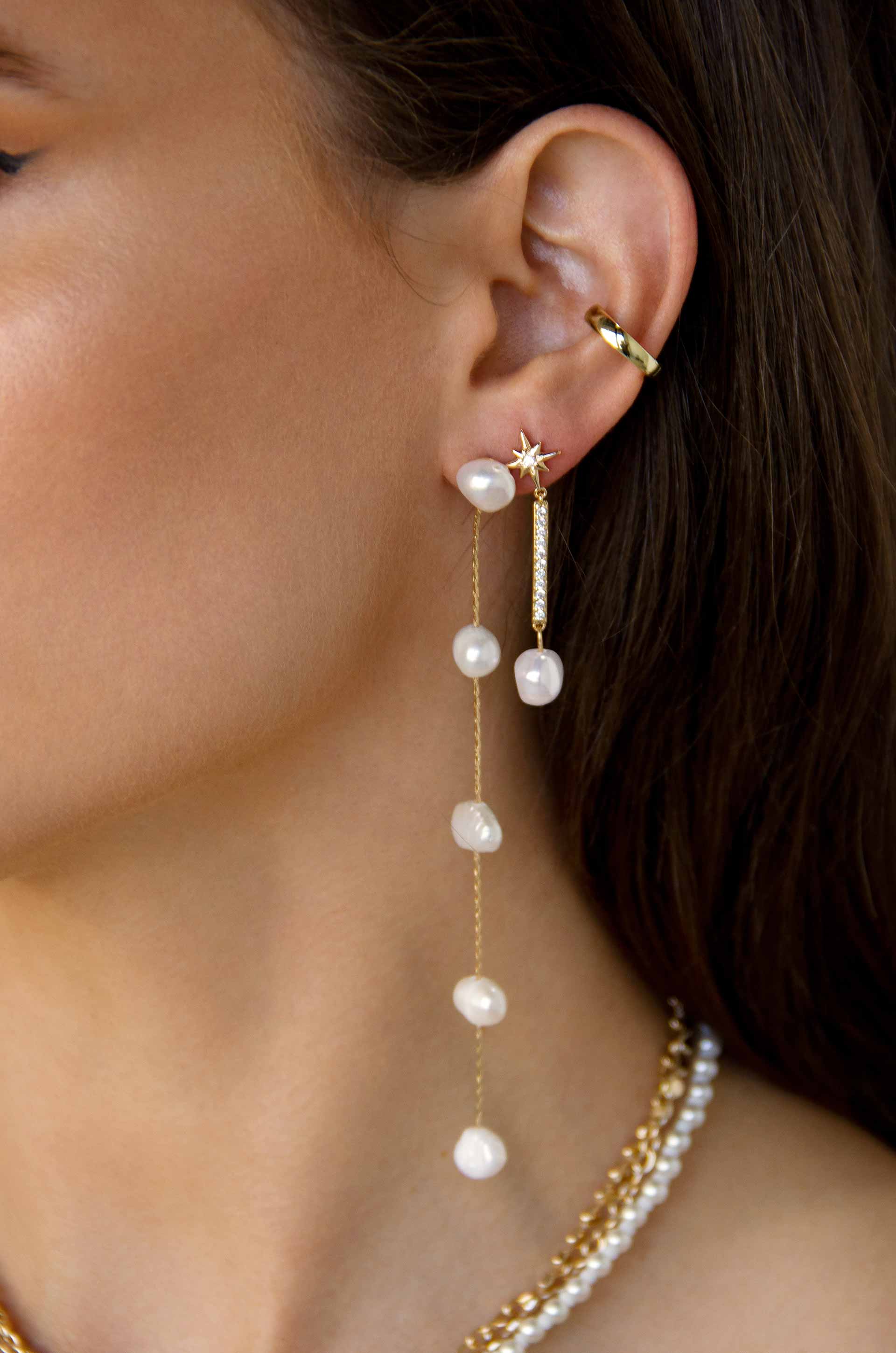 Dripping Pearl Delicate Drop Earrings - Image 9