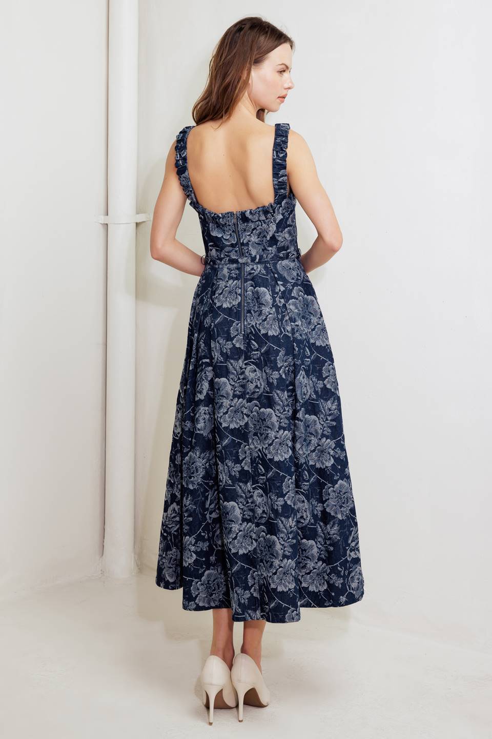ROSE DENIM MIDI DRESS - Image 2