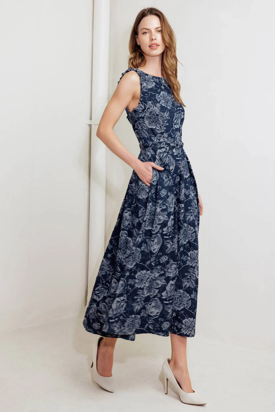 ROSE DENIM MIDI DRESS - Image 5