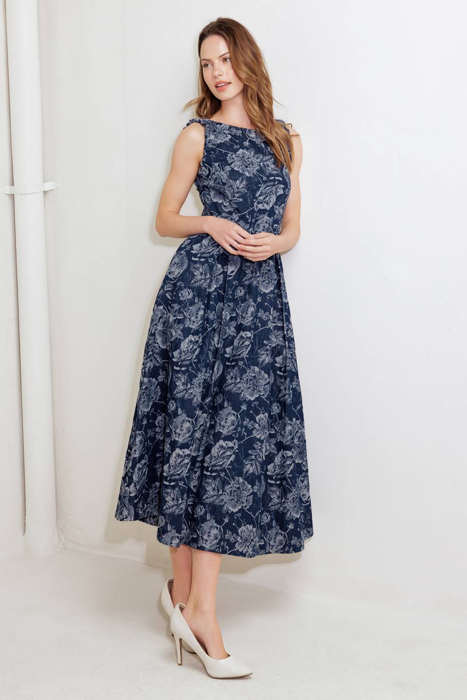 ROSE DENIM MIDI DRESS - Image 6